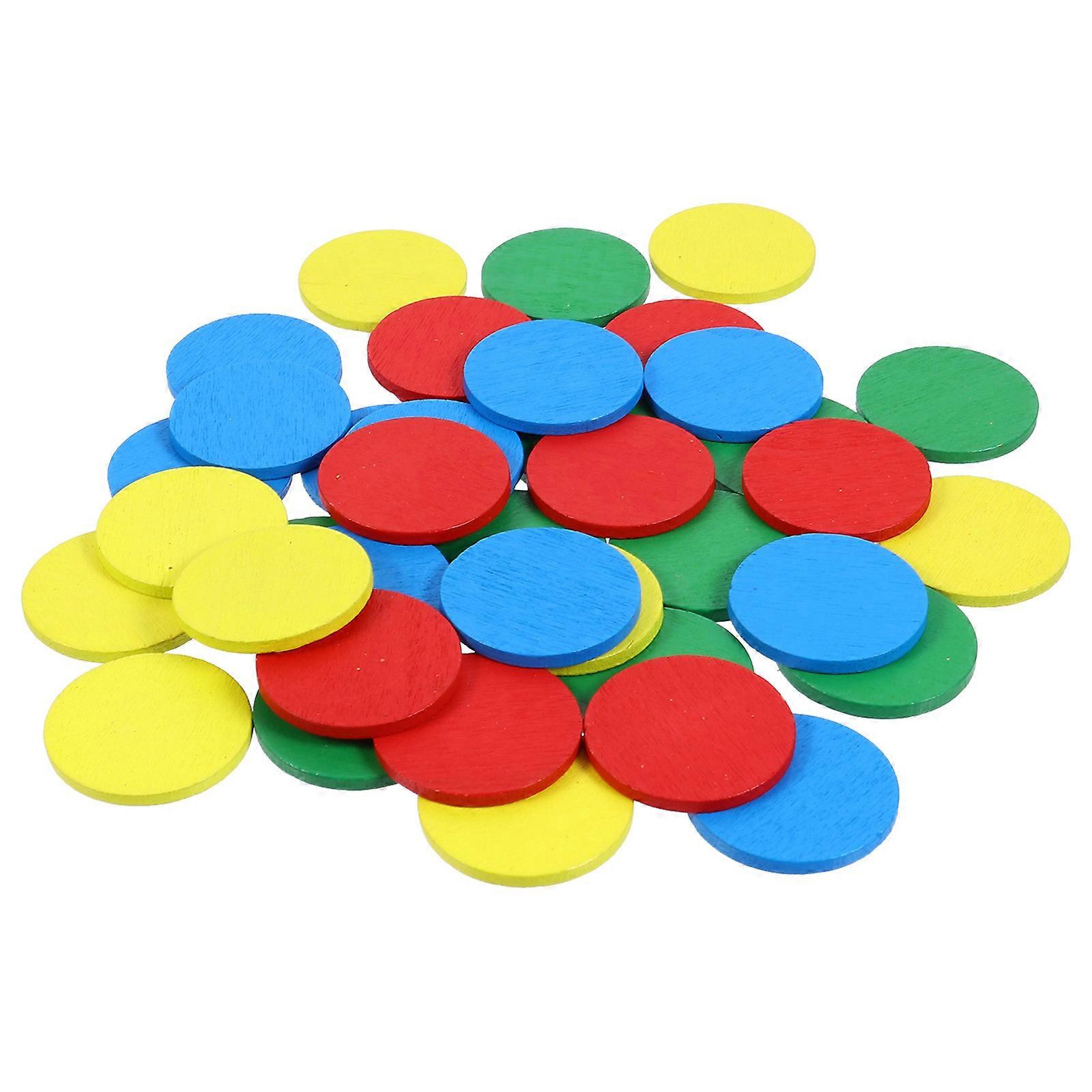 Assorted Wooden Game Chips for Decoration 1Set Children's Play