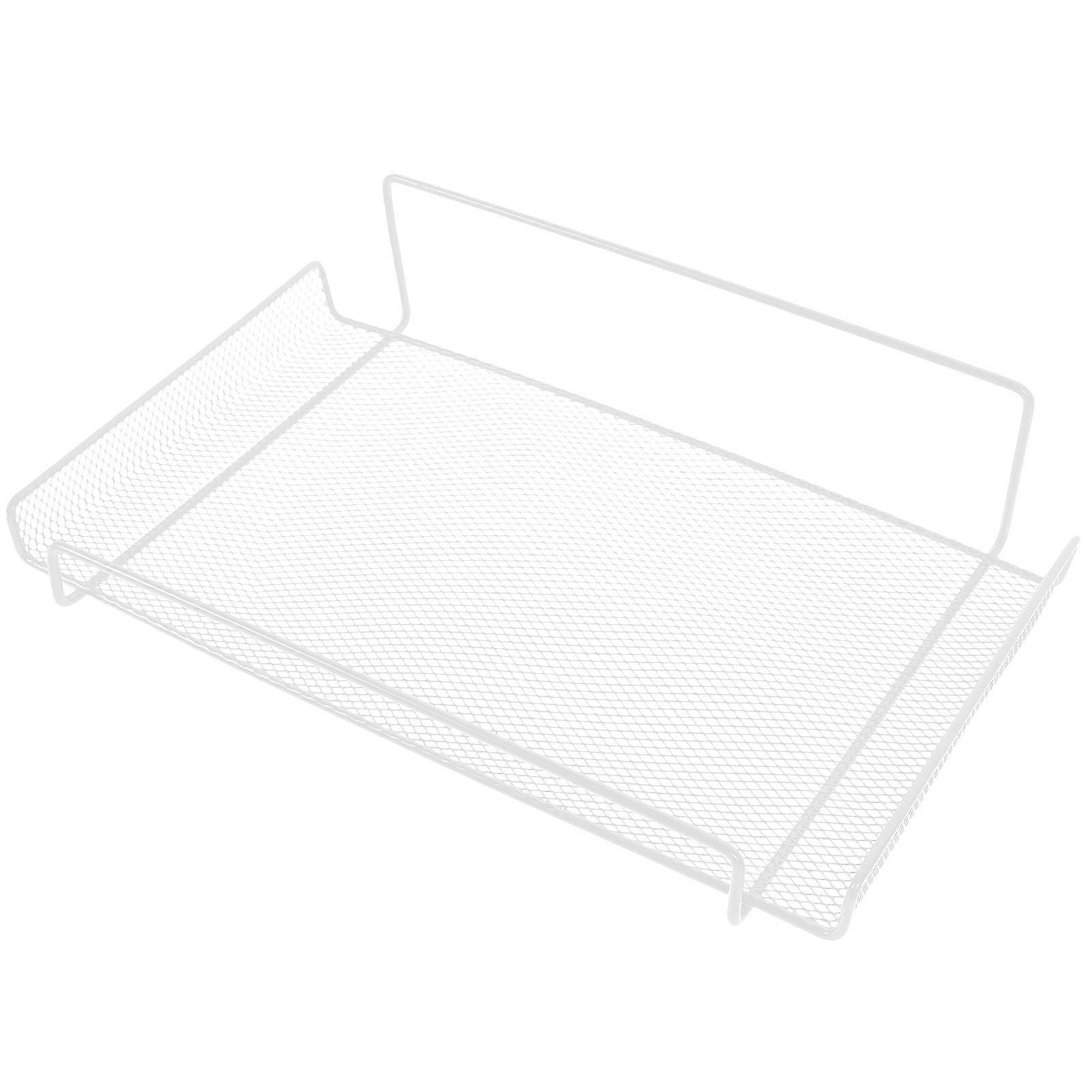 White Router Holder for Storage Use 2Pcs Wall Mounted No-Drilling Iron Shelf
