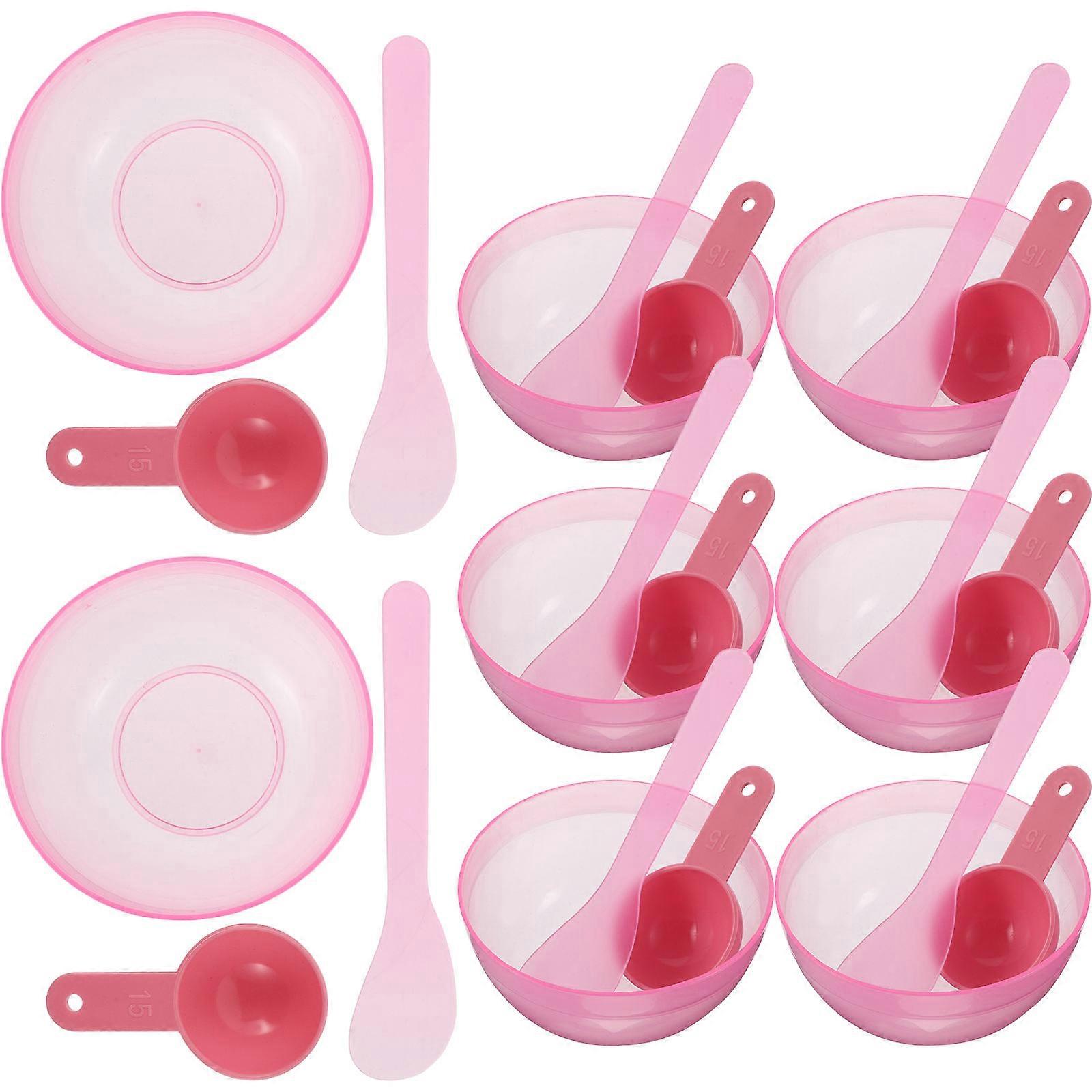 Plastic Face Mask Mixing Bowl With Spoon For Home Use And Travel Multifunctional Beauty Tools 10Sets