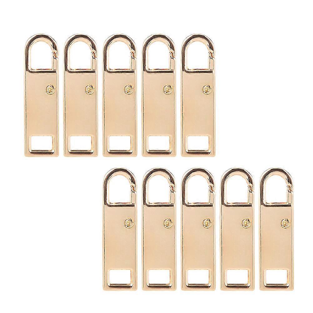 Zipper Pull Tab for DIY Detachable Bags 10Pcs Golden Zinc Alloy Material