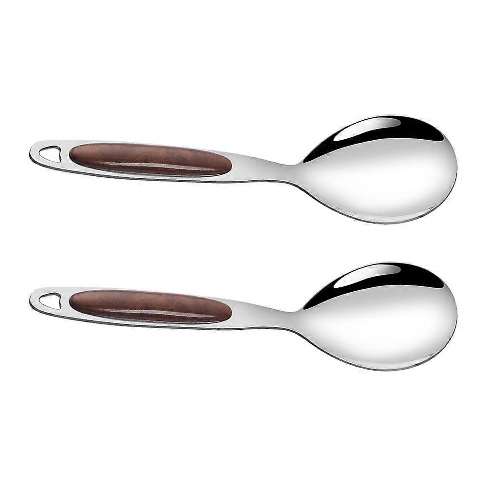 Stainless Steel Buffet Spoons Practical Food Serving Long Handle Coffee 2Pcs