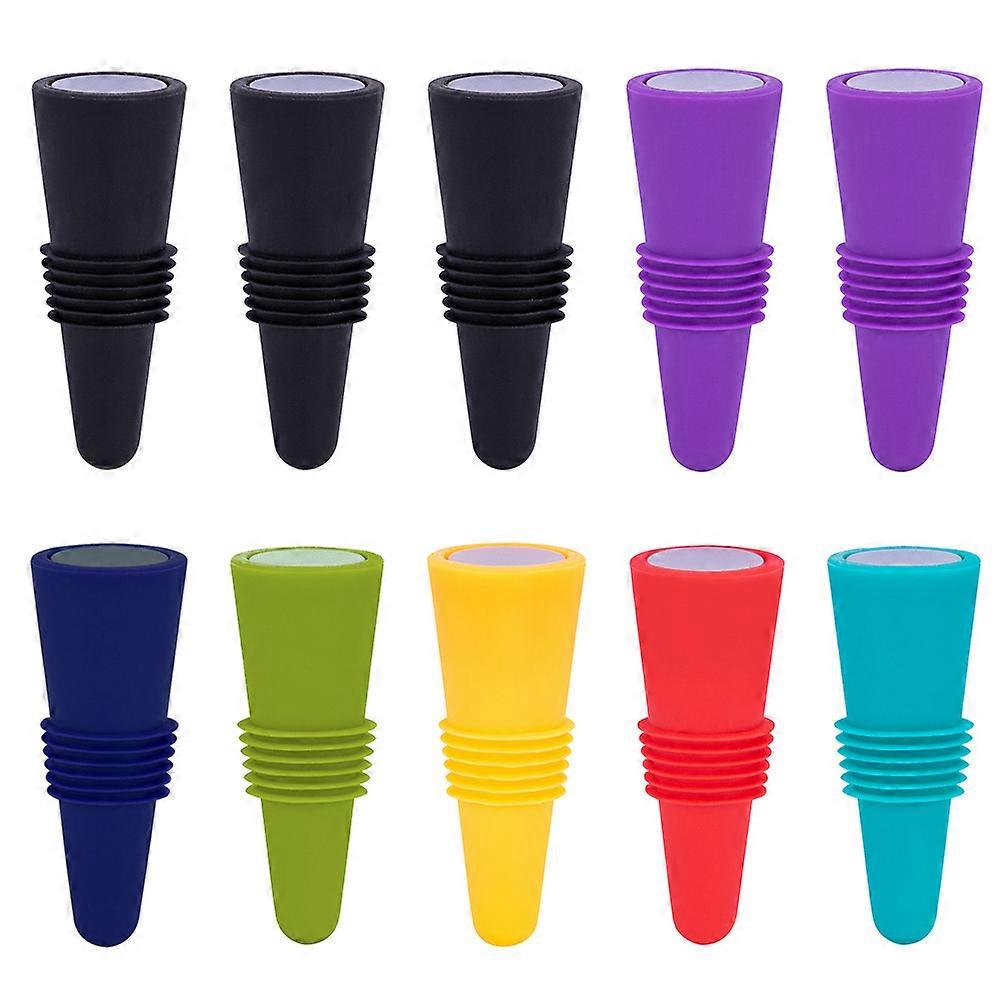 10Pcs Assorted Color Stoppers Silicone -shaped Sealing Plugs For Meals 6.10X2.40X2.40cm