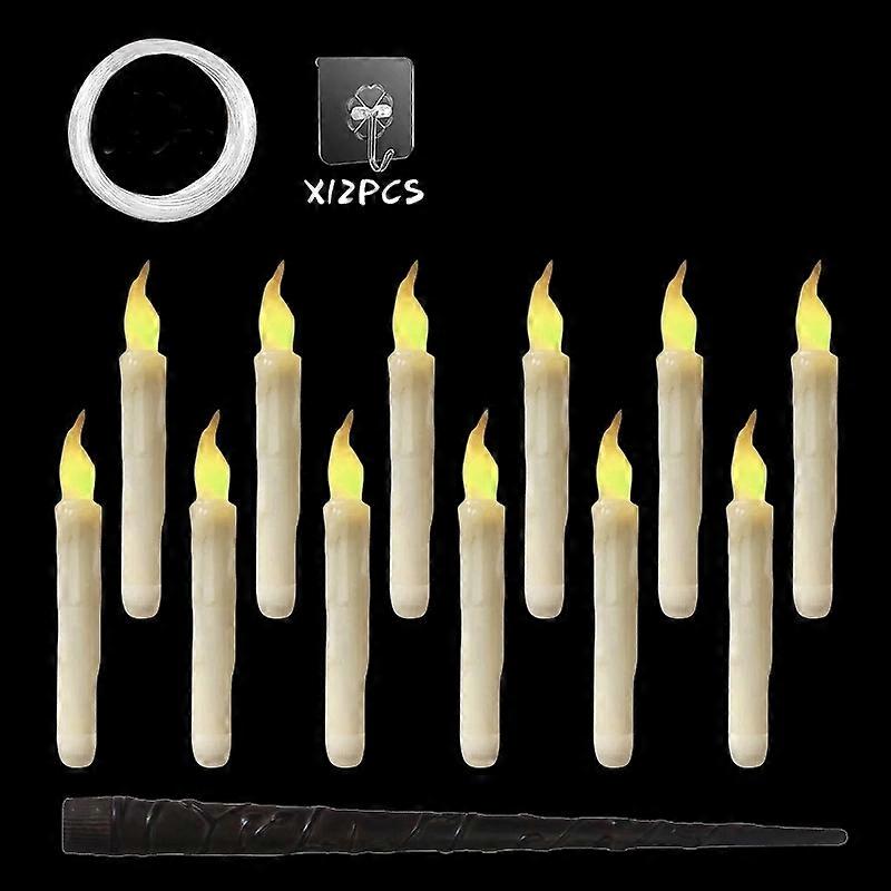 12pcs /Set LED Floating Candles Pattern Magic Wand