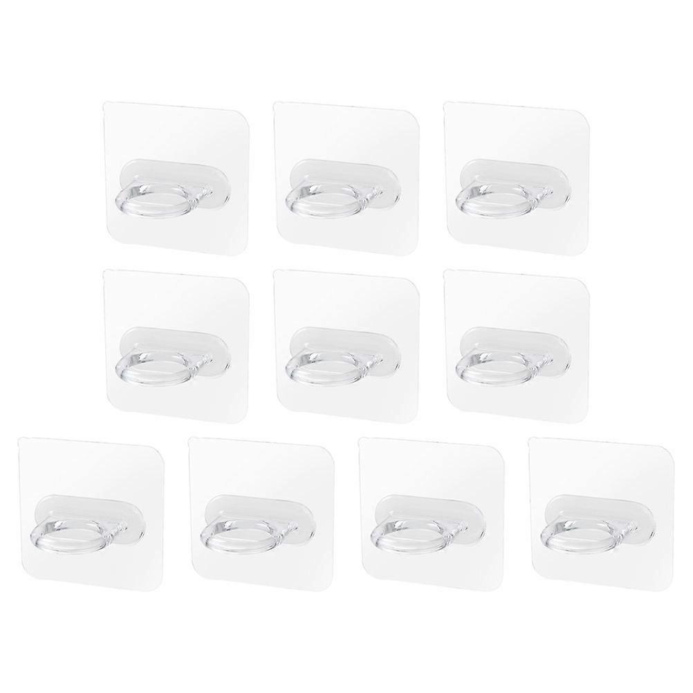 Kitchen Hook Rack Transparent Adhesive Hanging Hook for Storage 10Pcs