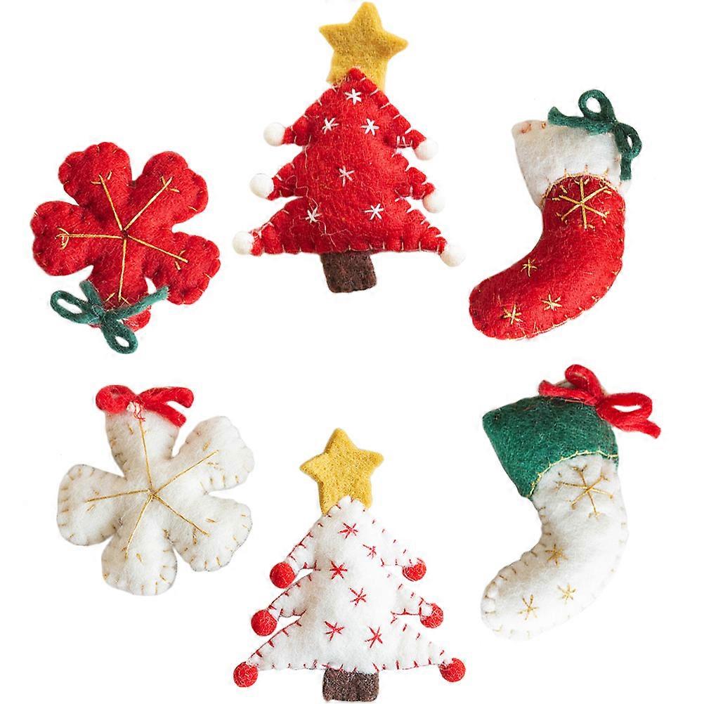 Xmas Felt Pendants 18Pcs Assorted Color Unique Designs for Festive Xmas Tree Decor
