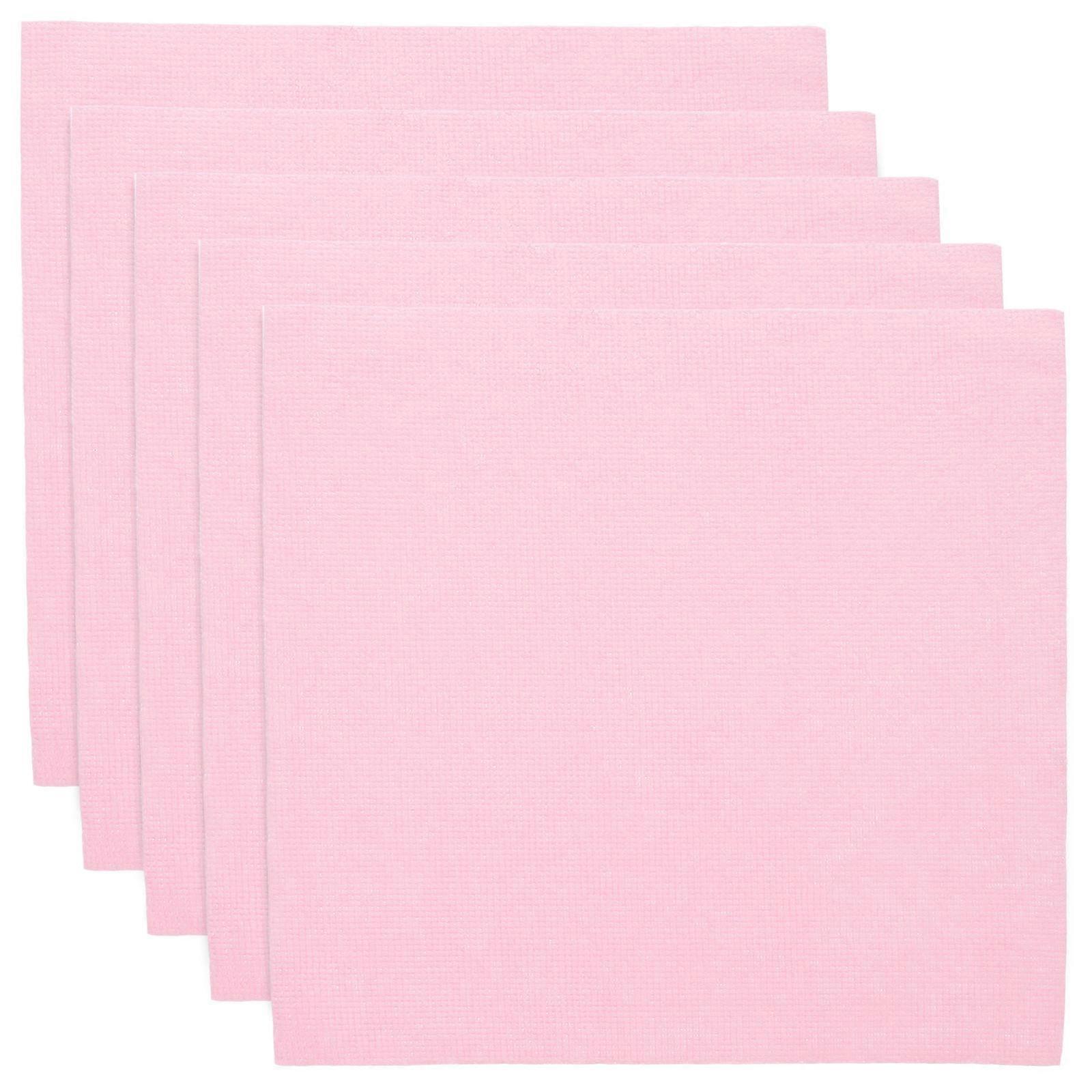 Microfiber Cleaning Cloths Roll for Kitchen Use 4Pcs Pink Absorbent Towels