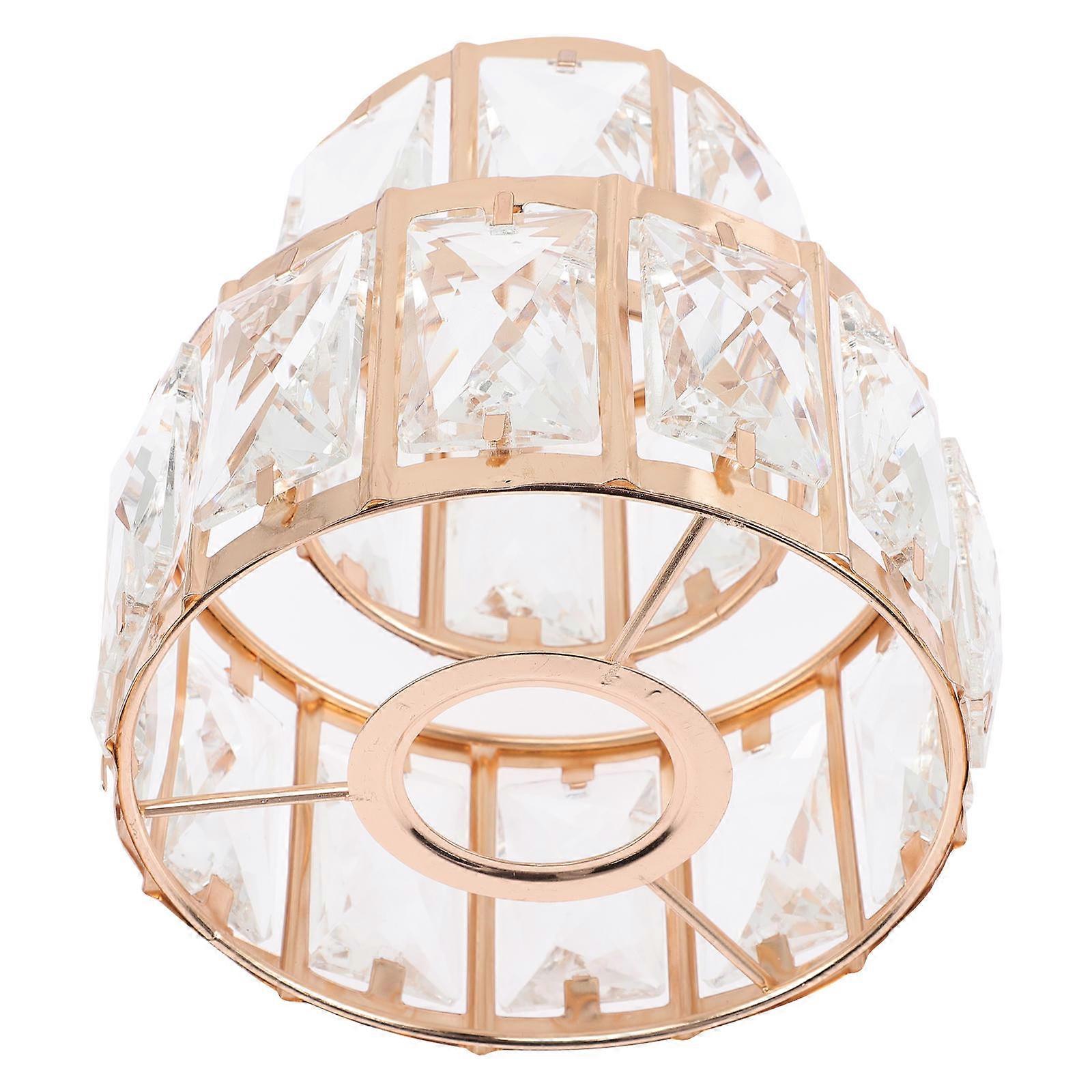 Golden Crystal Lamp Shade for Ceiling Light Chandelier 2Pcs