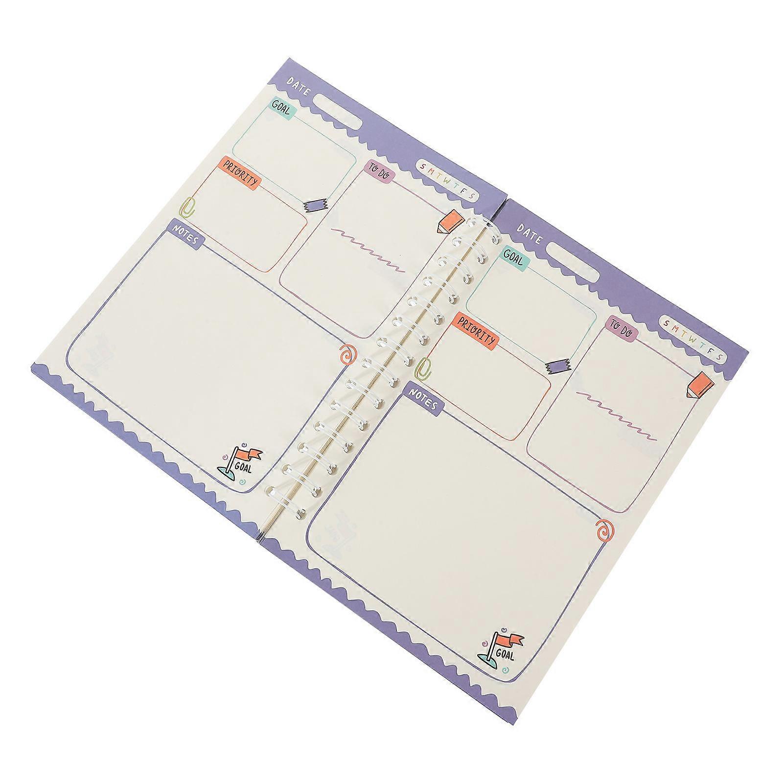 Daily Planner Organizer Multi-Function Note Book 2Pcs Portable Office Accessory