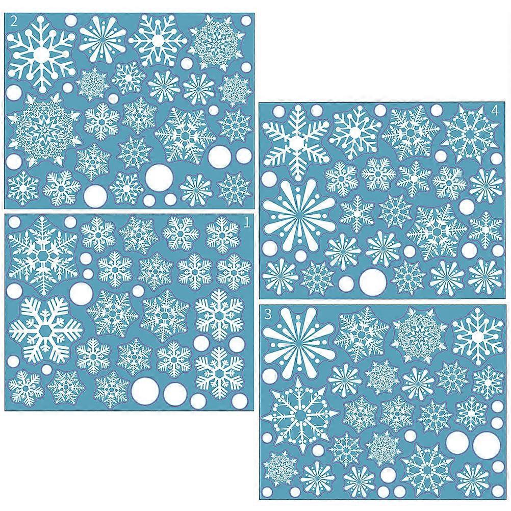Snowflake Stickers Adhesive Window Decals White for Decoration 12 Sheets
