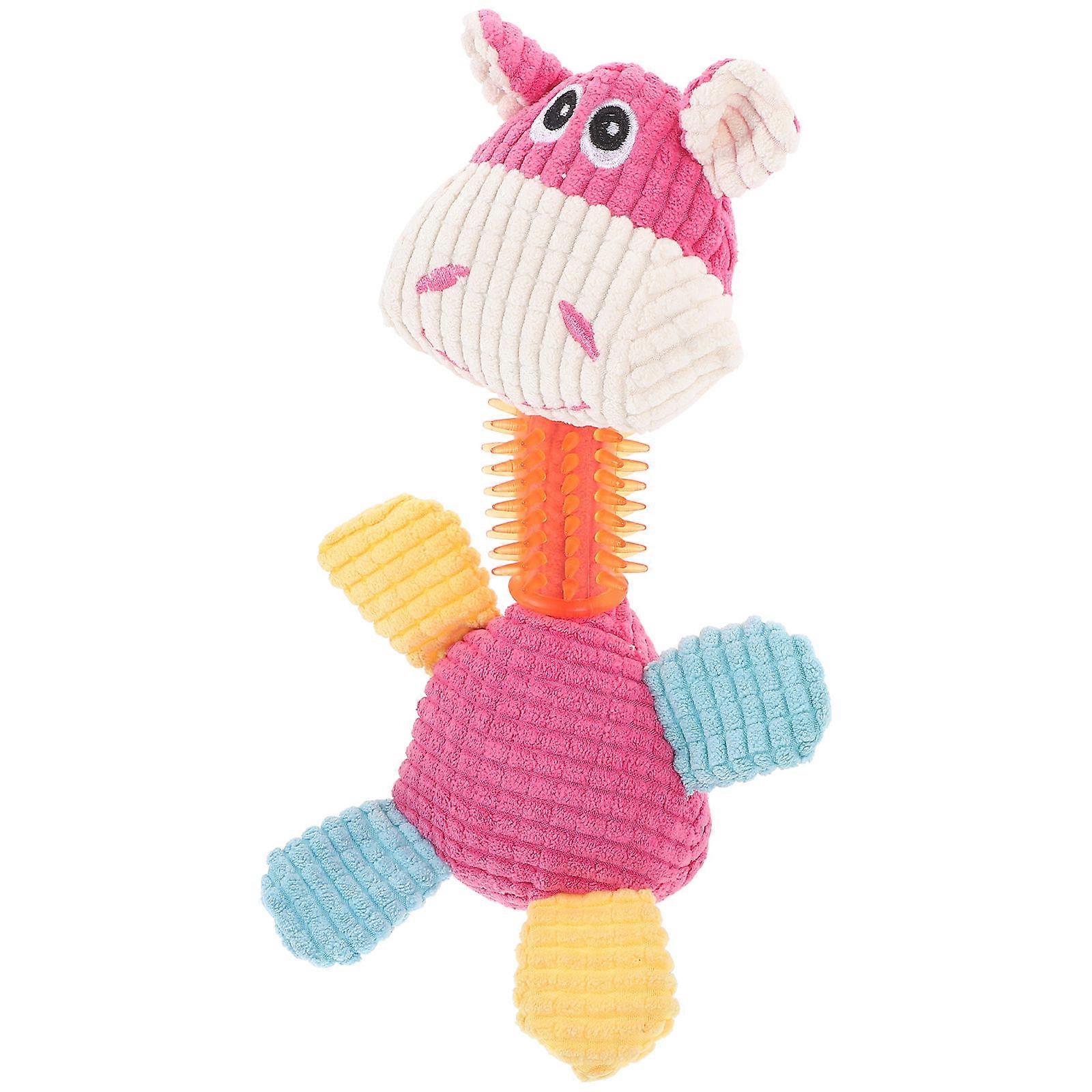 Interactive Dog Toy Plush Toy for Teeth Cleaning 4Pcs Cartoon Shape Assorted