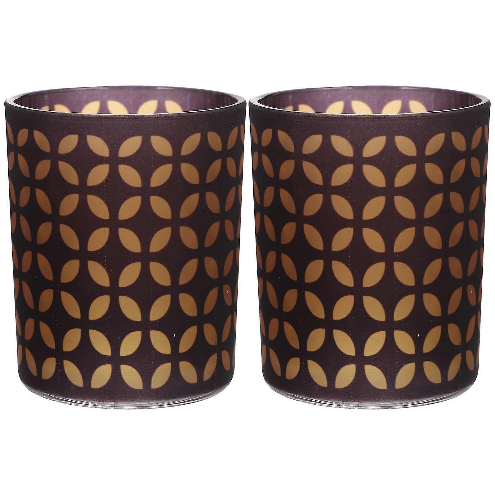 Glass Candle Cups Coffee Color for Candle Drip Protector 4Pcs