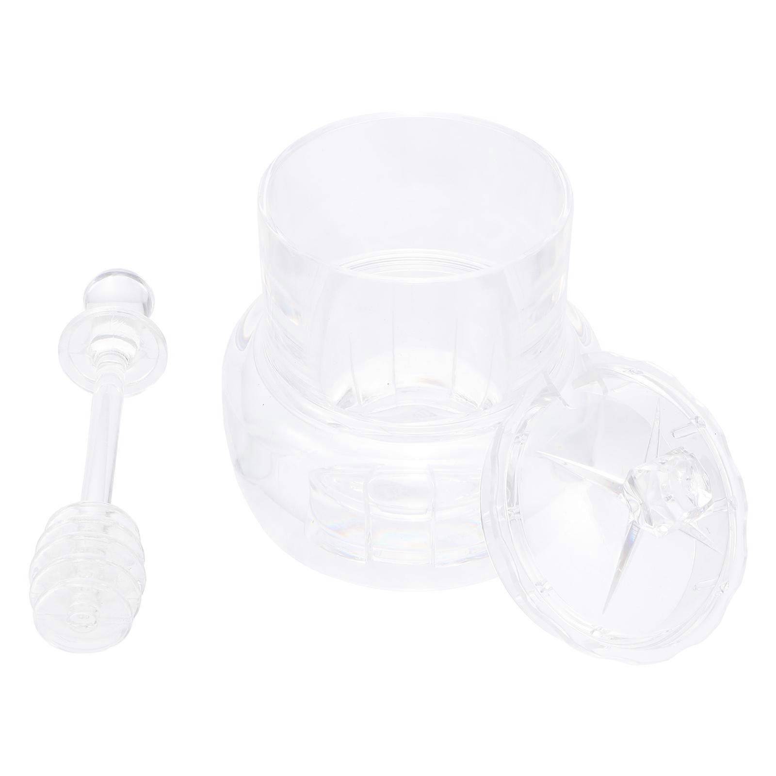 Acrylic Honey Pot Honey Dispenser with Lid for Storage 2Sets