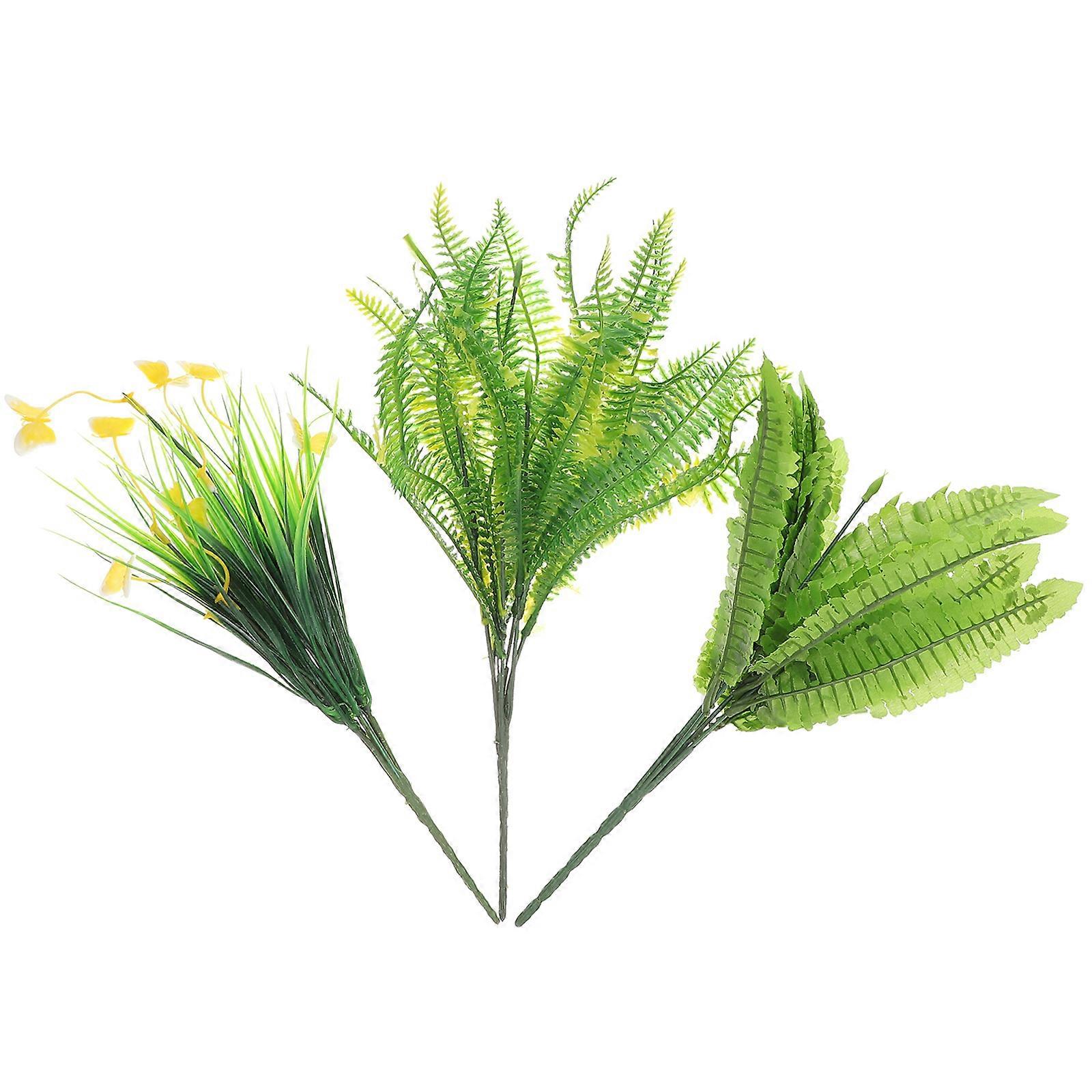 Artificial Plants Artificial Grass Bushes for Home Decor 6Pcs Set