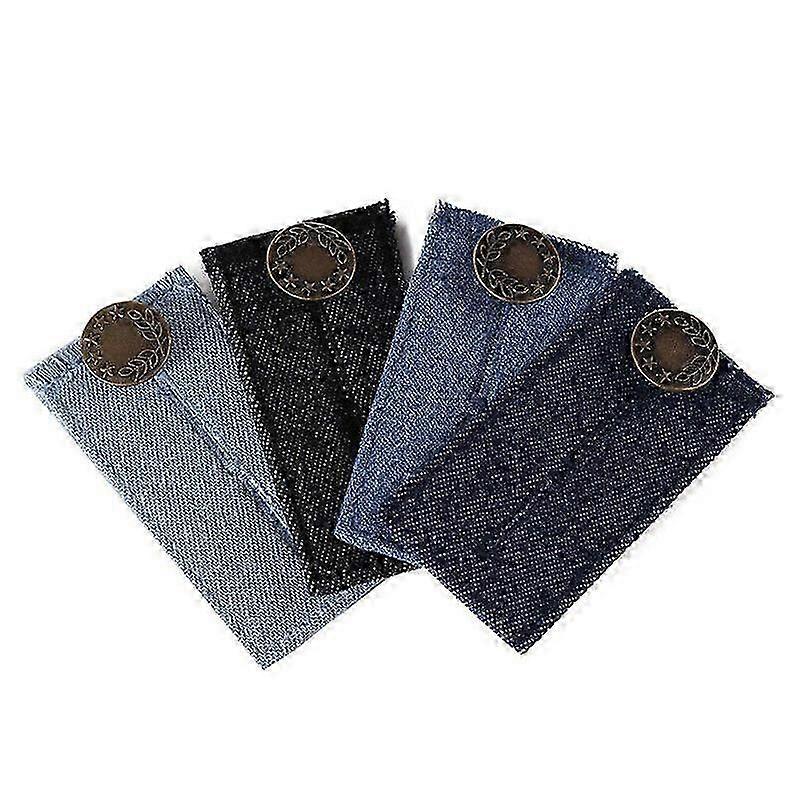 Denim Waist Extender Button for Jeans and Skirt with Nickel Finished Metal Button, Adjustable Waistband Expanders with 2 Button Holes for Pants for Me