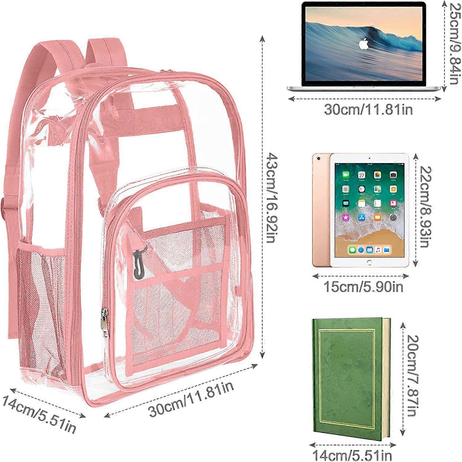 Pink School Travel Transparent Backpack
