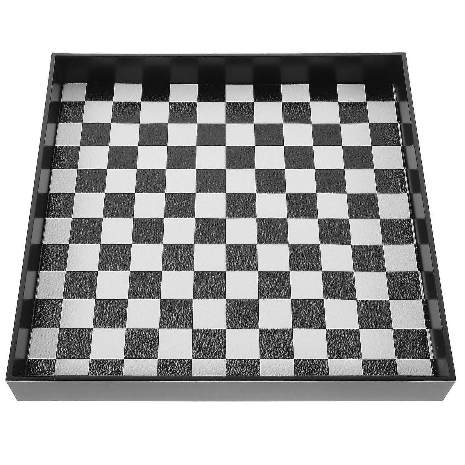 Checkerboard Pattern Storage Tray 4Pcs Desktop Organizer For Women 20X20X2.5CM Multi Color Storage