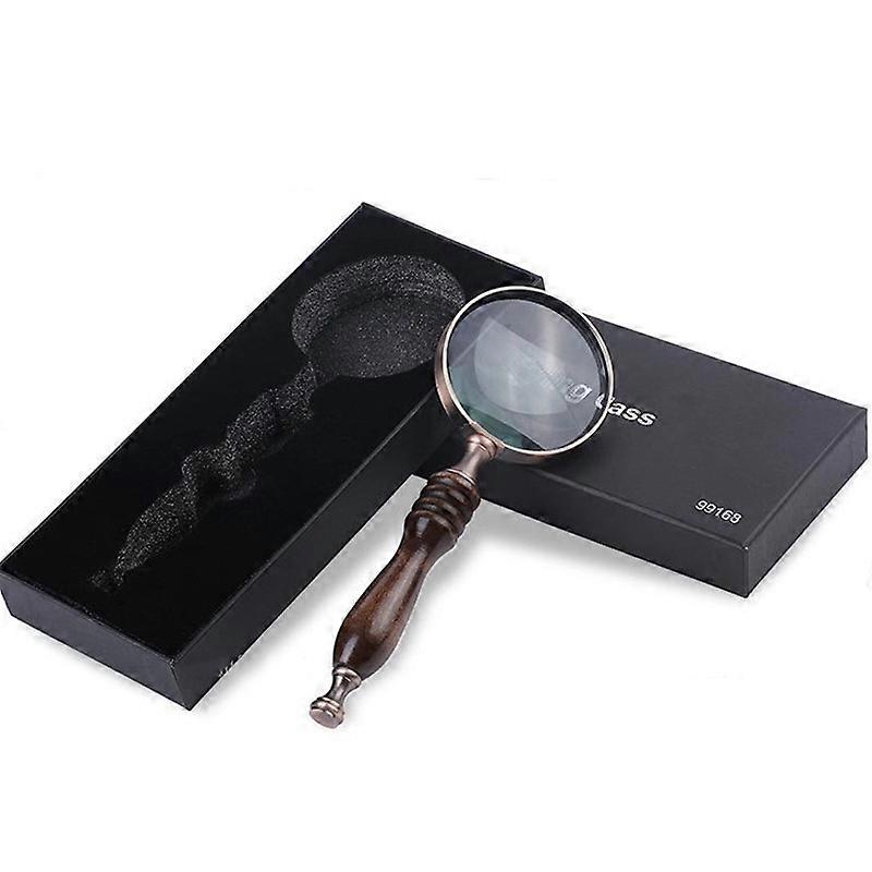 Handheld Magnifier Antique Handle Magnifier 10X Reading Magnifying Glass Loupe Magnifier For Science Seniors Reading Inspection