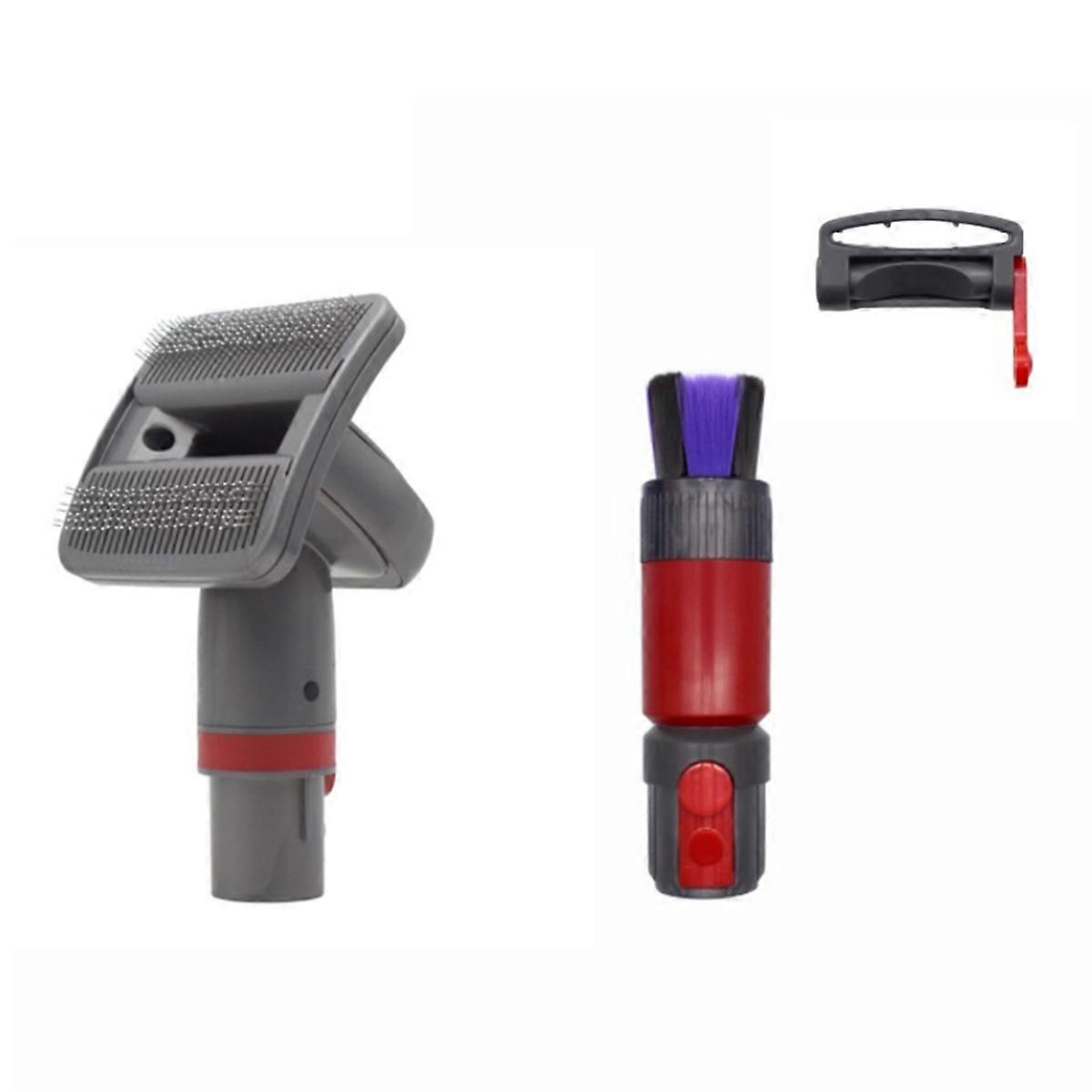 Pet Groom Brush Tool with Dust Brush Kit for Vacuum Attachments