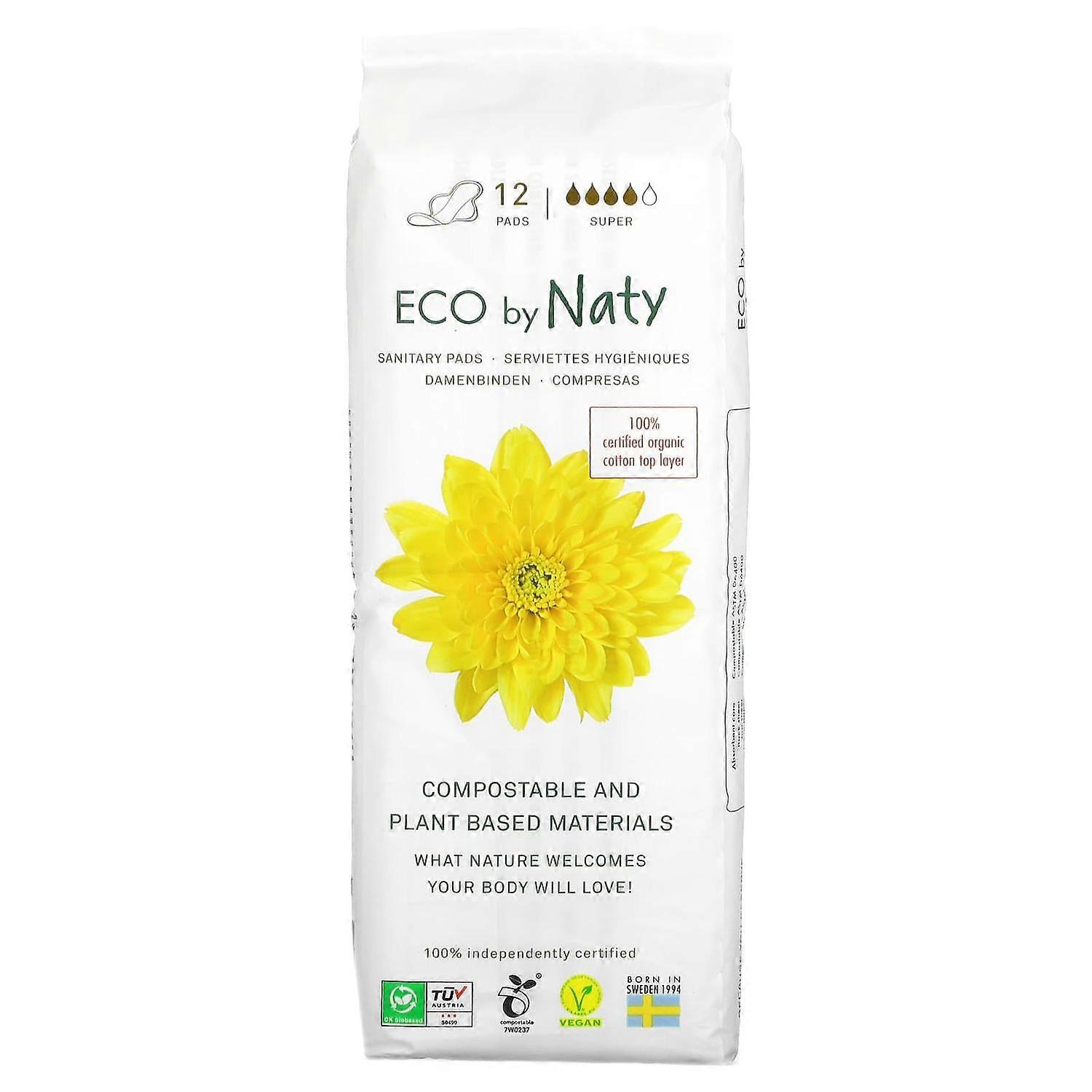 Naty, Sanitary Pads, Super, 12 Pads