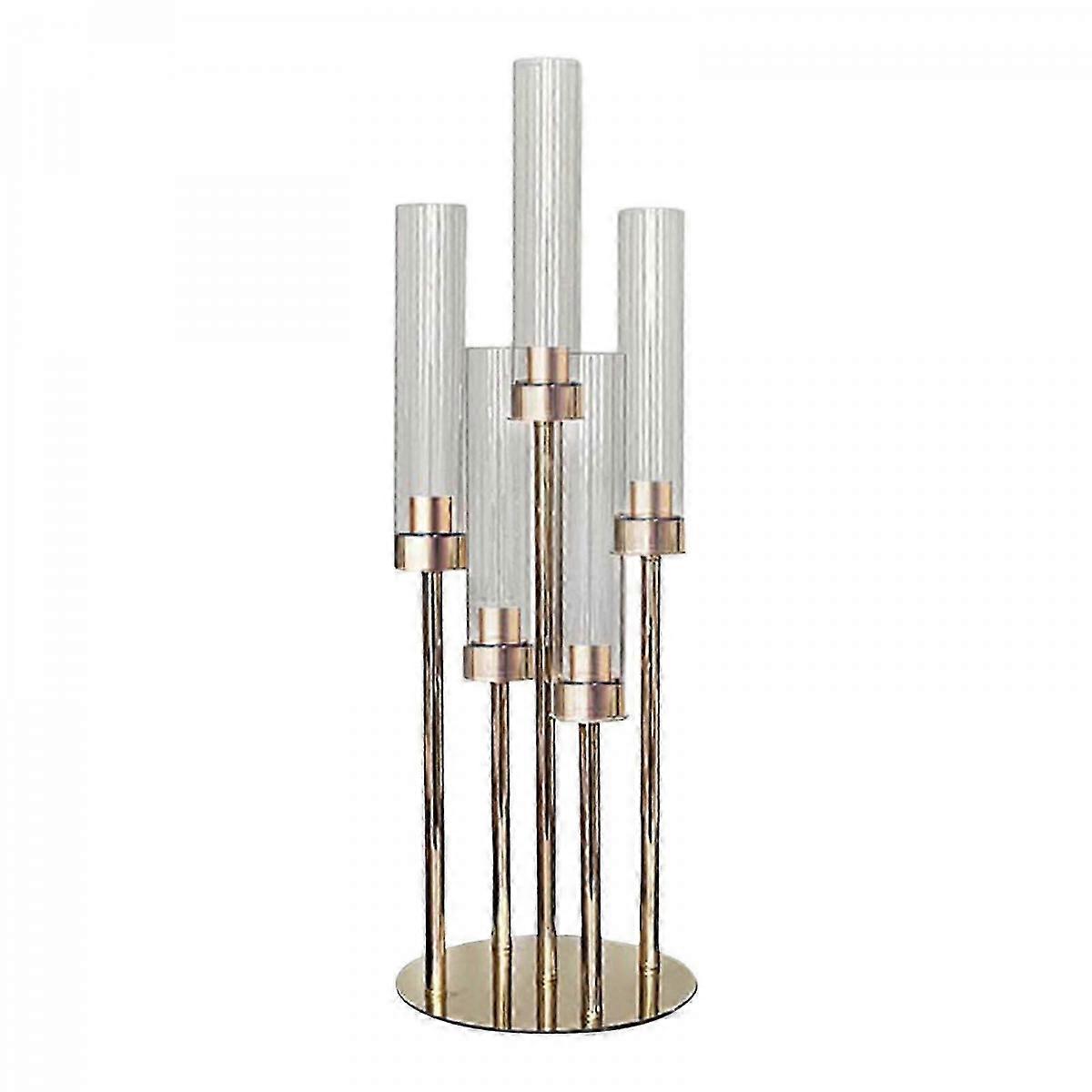 5 Heads Candle Stand Candlestick Holder Stable Base for Wedding Dining Tab