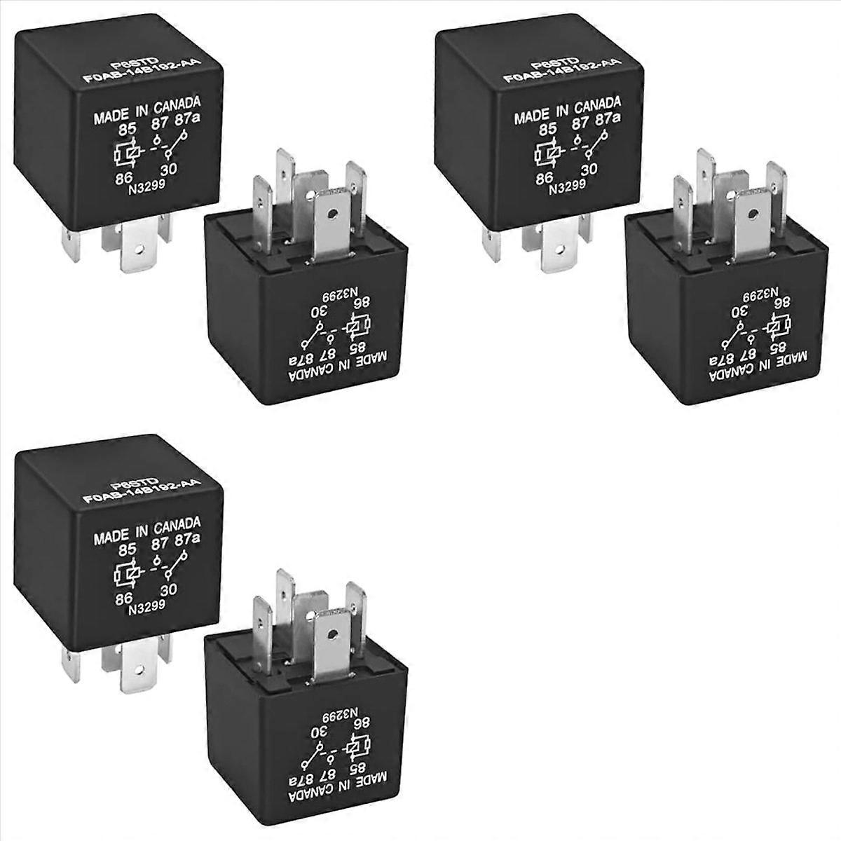 6pcs P6SDT FOAB-14B192-AA Automotive Relay - 5-Pin 40A 12VDC,Replacement F0AB-14B192-AA Electrical S