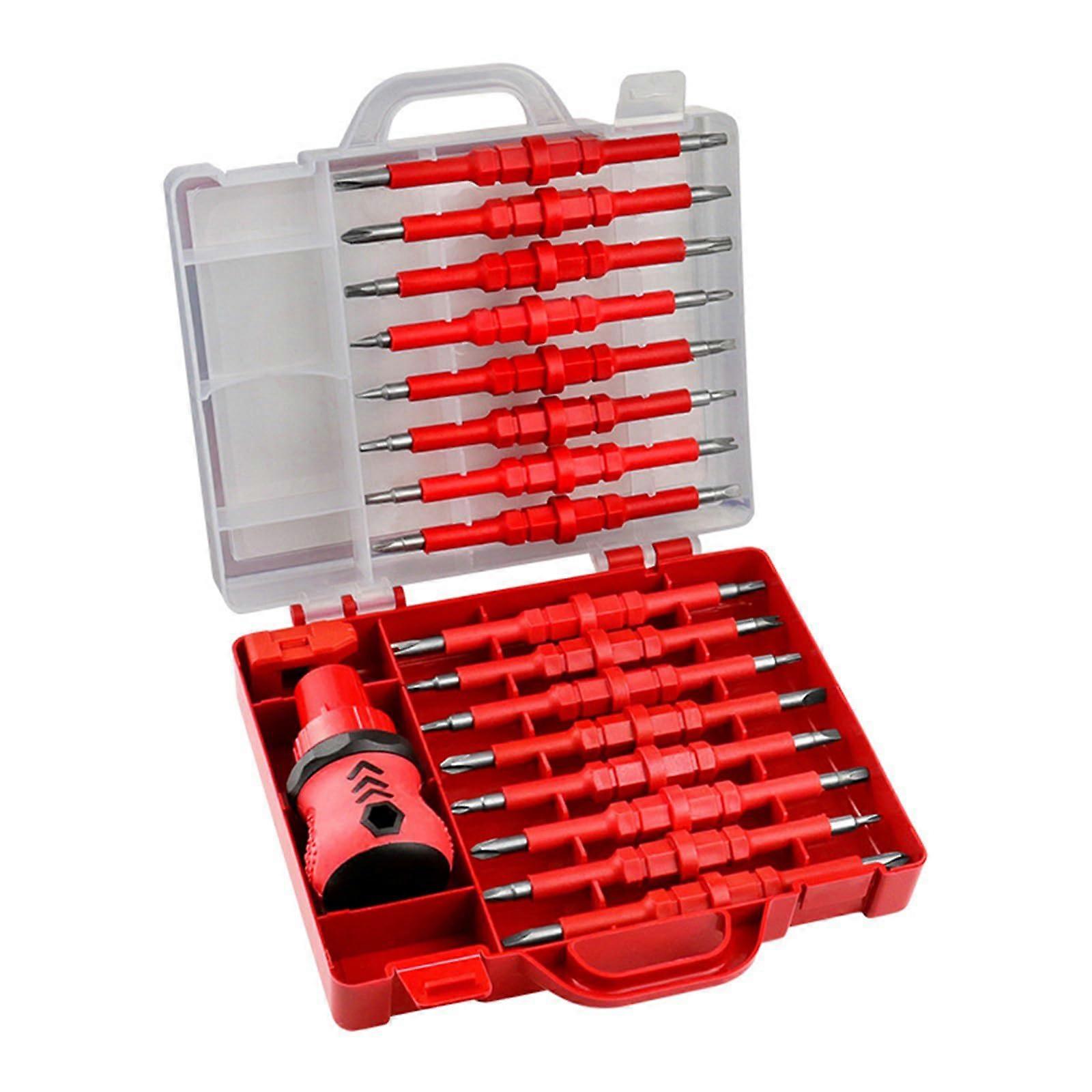34 In 1 Screwdriver Set Multipurpose Electrician Ratchet Hand Tool For Home Kit