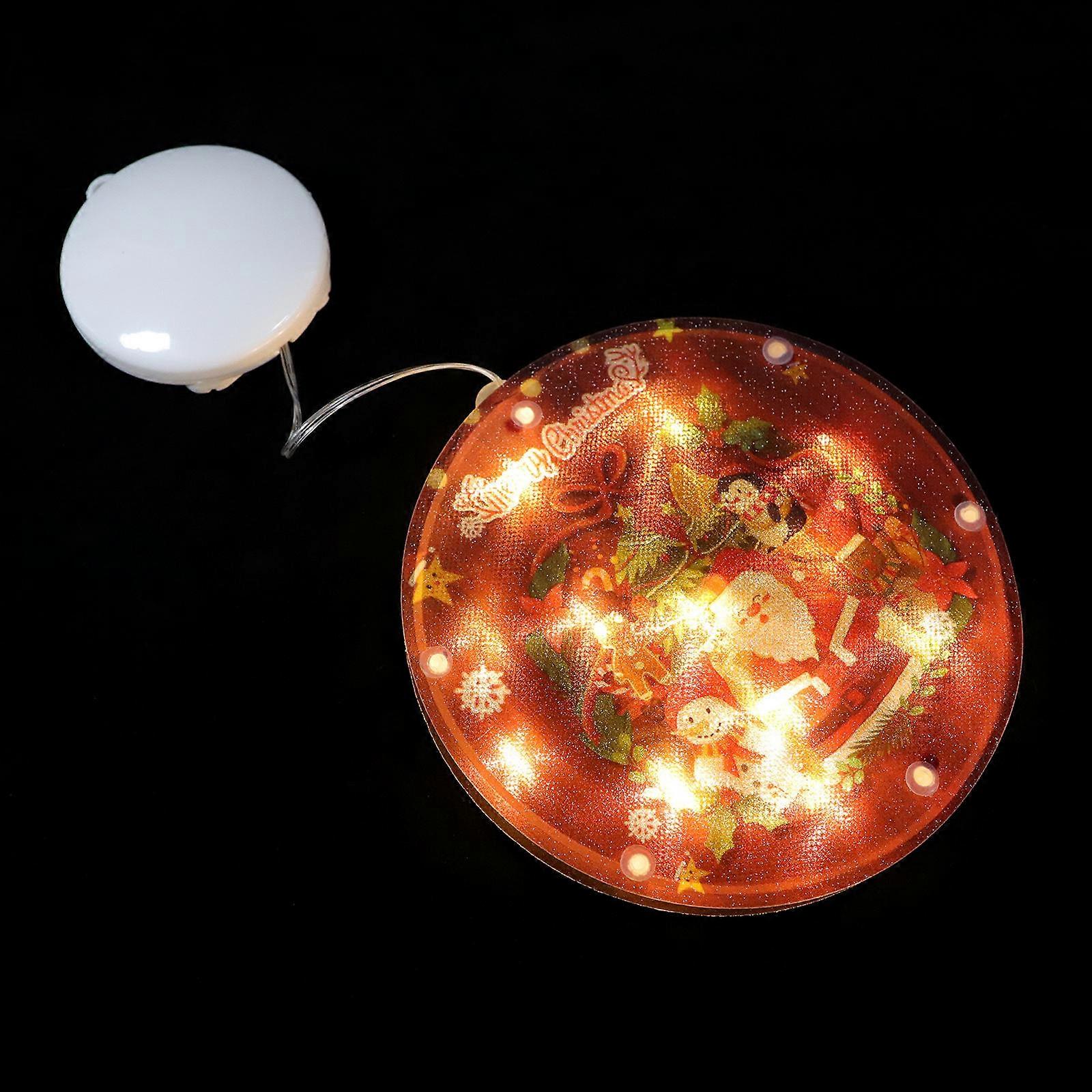 Christmas Hanging Red LED Light Decor 1Pcs Round Xmas Window Lamp