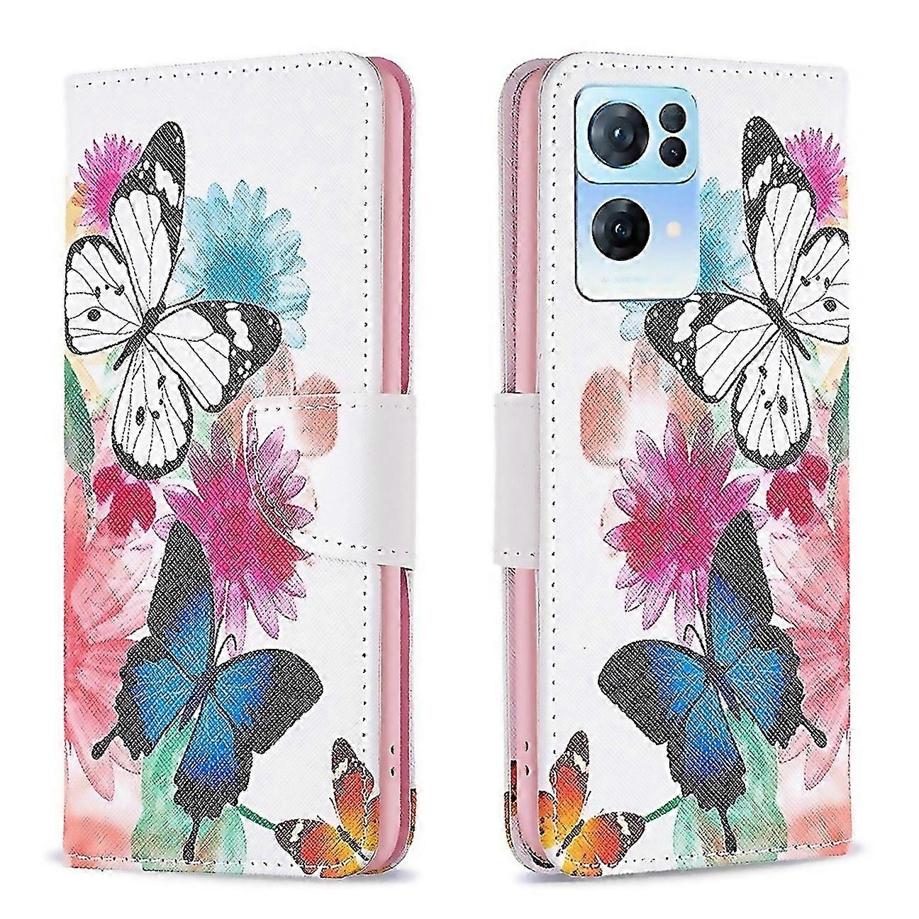 For Oppo Reno7 5g Global Drawing Pattern Leather Phone