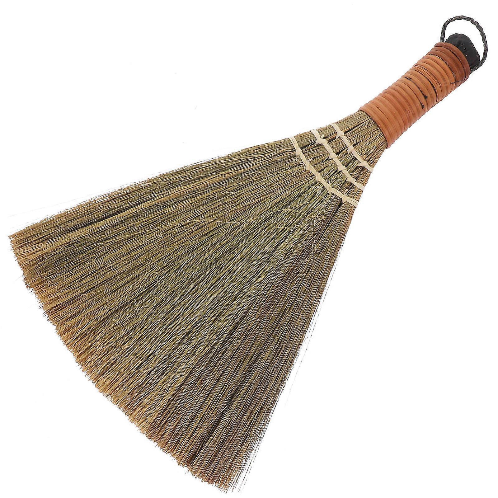 Small Whisk Broom Bamboo Short Handle Broom for Cleaning 2Pcs Kit