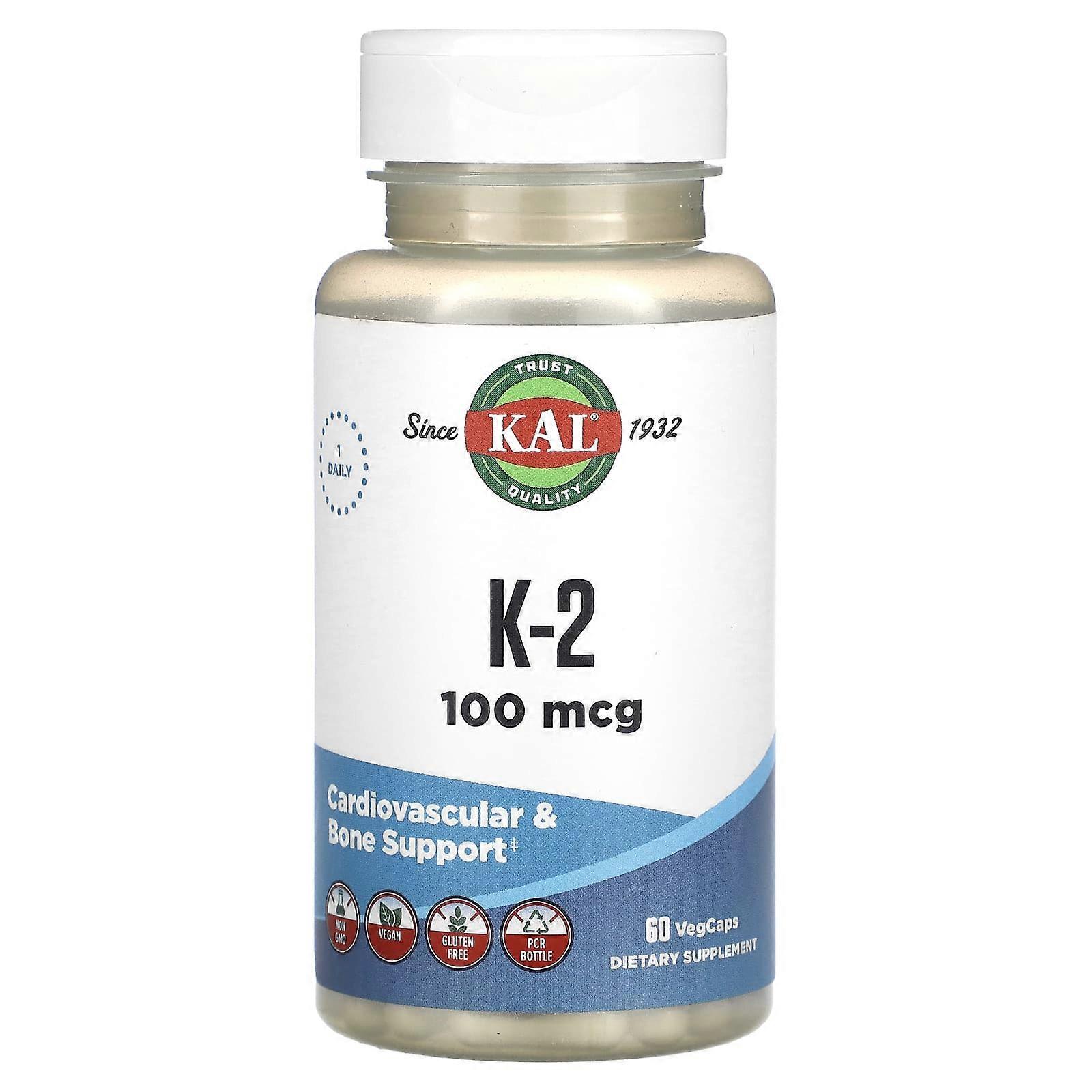 K-2, 100 mcg, 60 VegCaps
