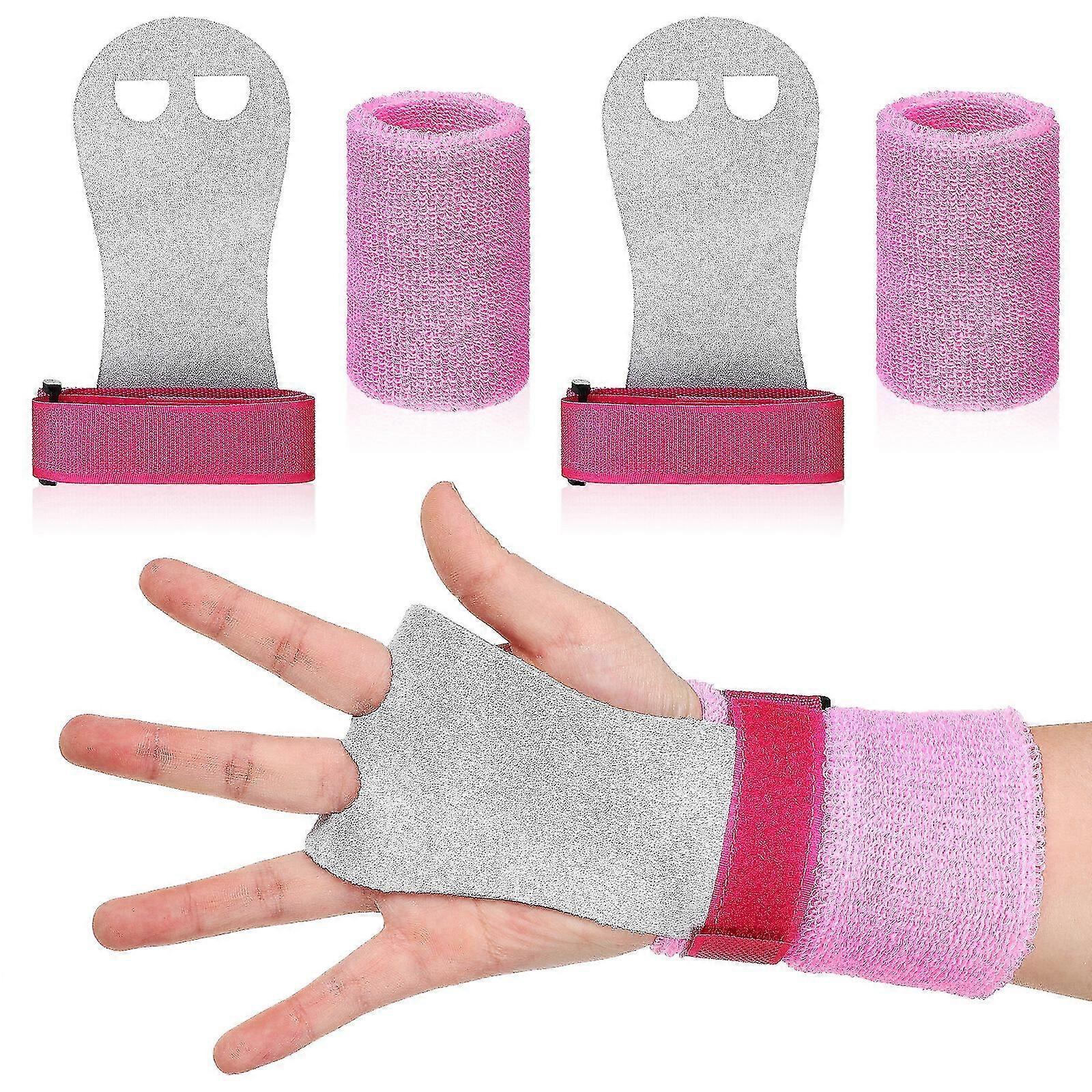 4 قطع الجمباز المقابض والأساور شريط المقابض حماية النخيل وعصابات دعم المعصم لممارسة تجريب الطفل