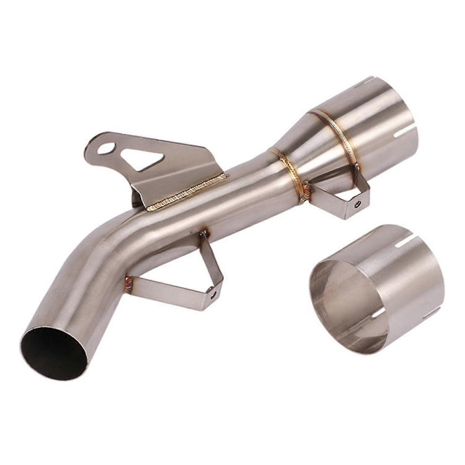 For Z900 2017-2022 Exhaust Escape Tube Eliminator Enhanced Elbow Middle Link Pipe Delete Silver