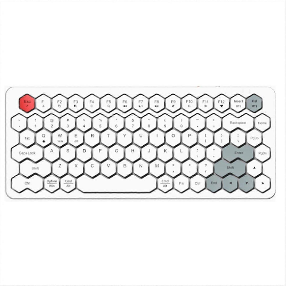 Rechargeable Bluetooth Keyboard Colorful Hexegon Keycap for PC Laptop
