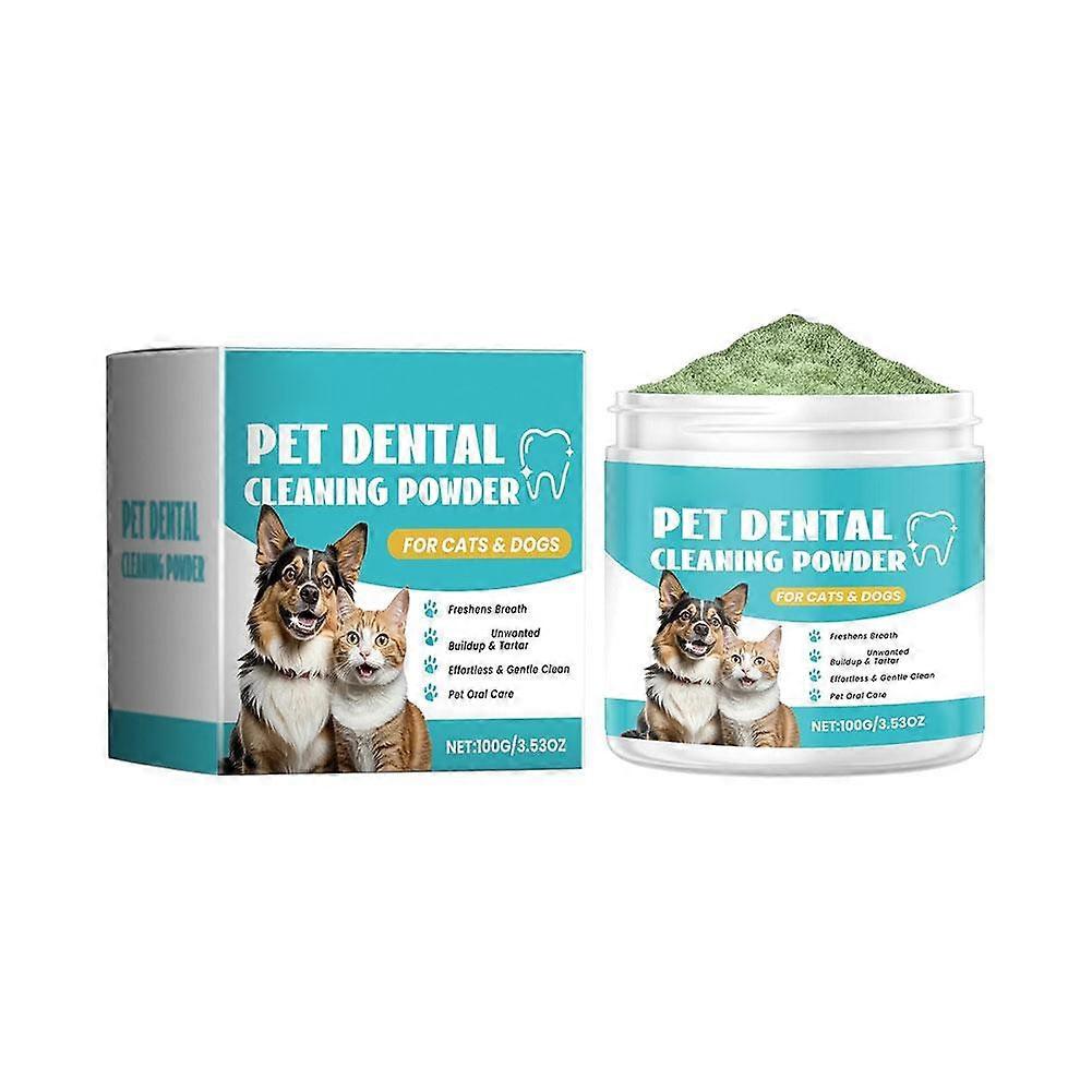 Natural Pet Teeth Cleaning Powder with Perilla and Green Tea 100g for Tartar and Plaque Removal