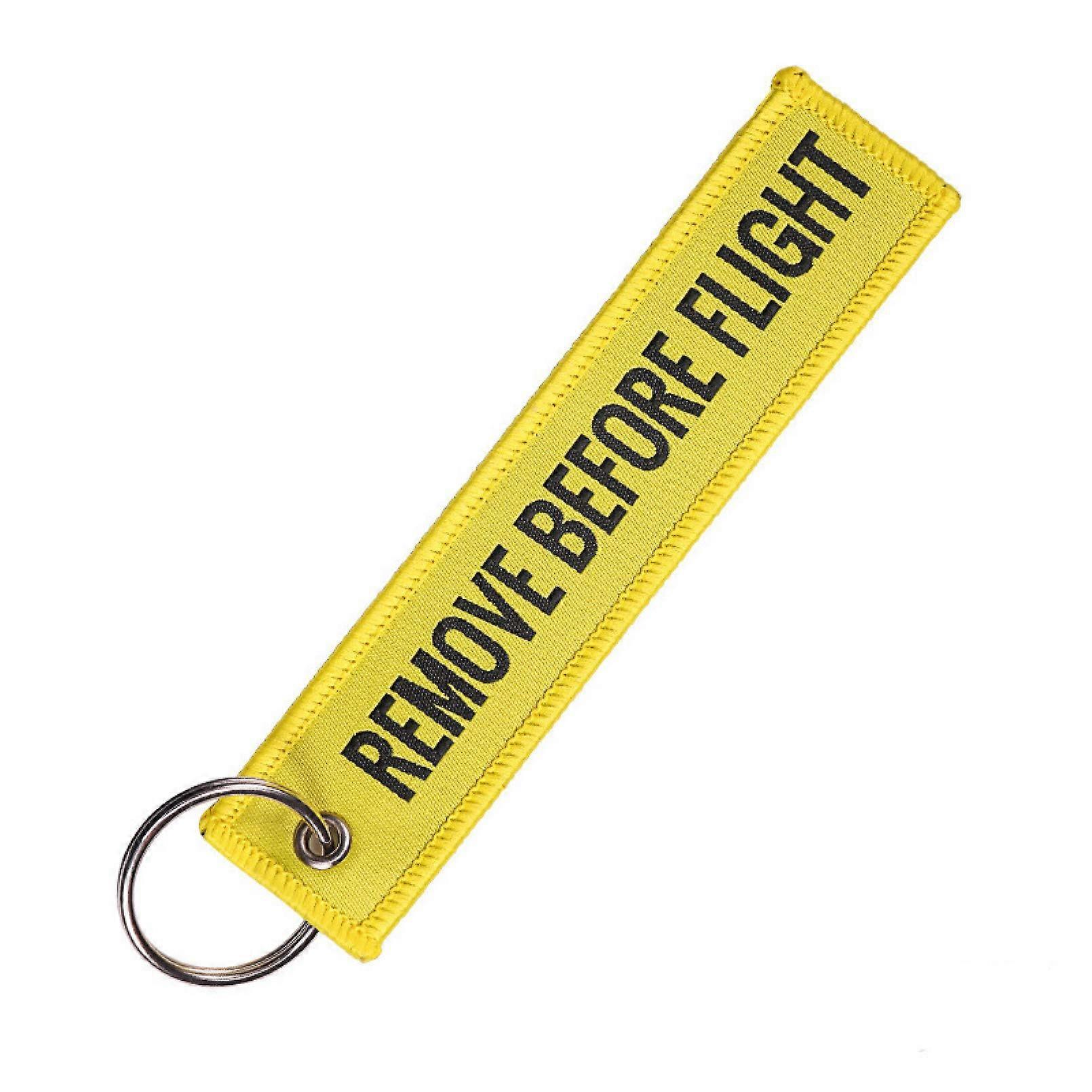 Remove Before Flight Keychain Embroidered Locator Tag Compatible With Cars And Aviation 1 Piece