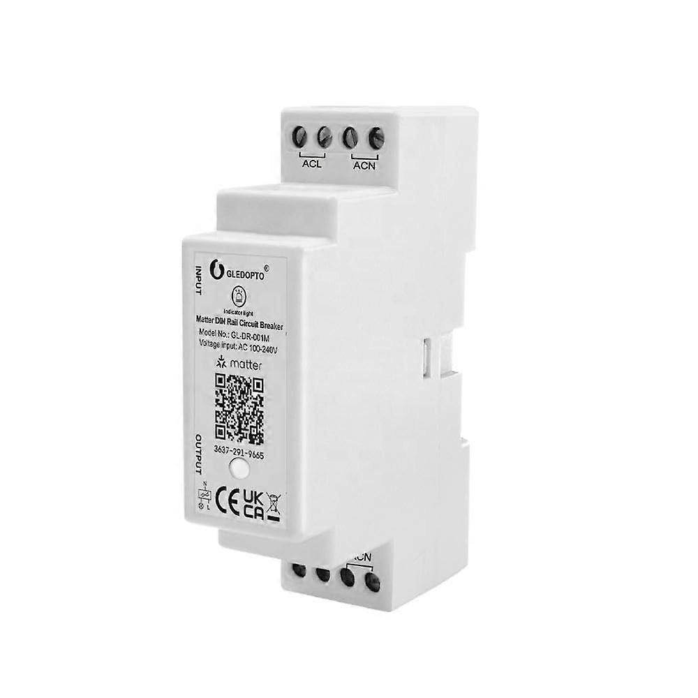 GLDR001M Matter Protocol Guide Rail Breaker Controller For Smart Voice Compatibility AC100240V 16A