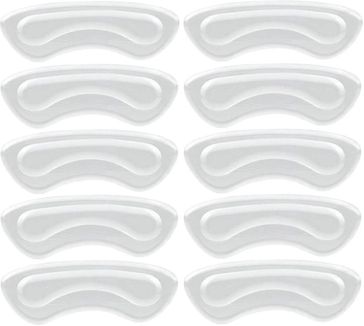 Flexible And Durable, Clear Heel Inserts With Medical-grade Silicone And Gel For Improved Shoe Fit And Comfortable Inserts, 5 Pairs