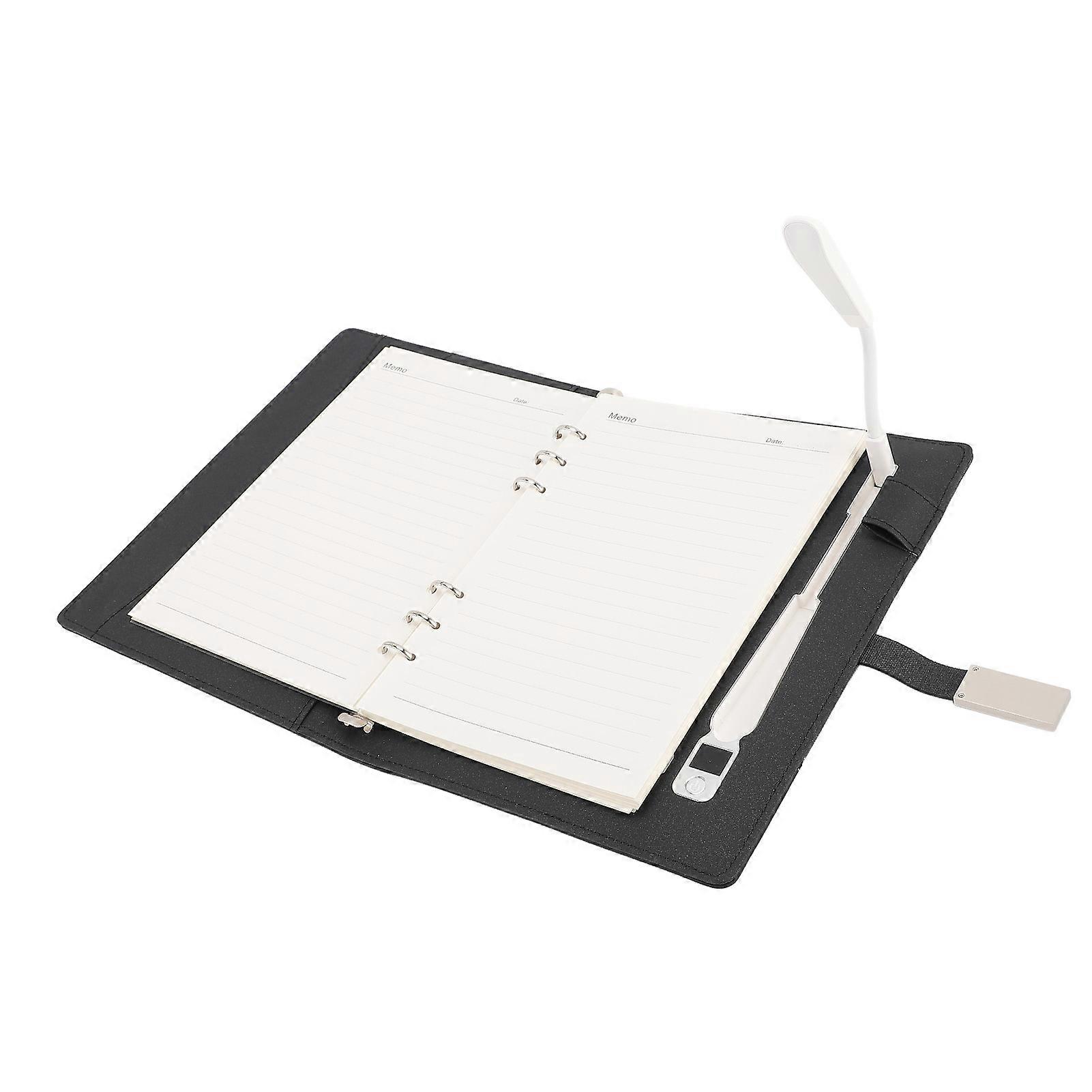 200 Pages Desk Lamp Wireless Charging Notebook Mobile Power Notepad A5 Smart Notebook Hardcover Notebook with Reading Light For Work Journaling 