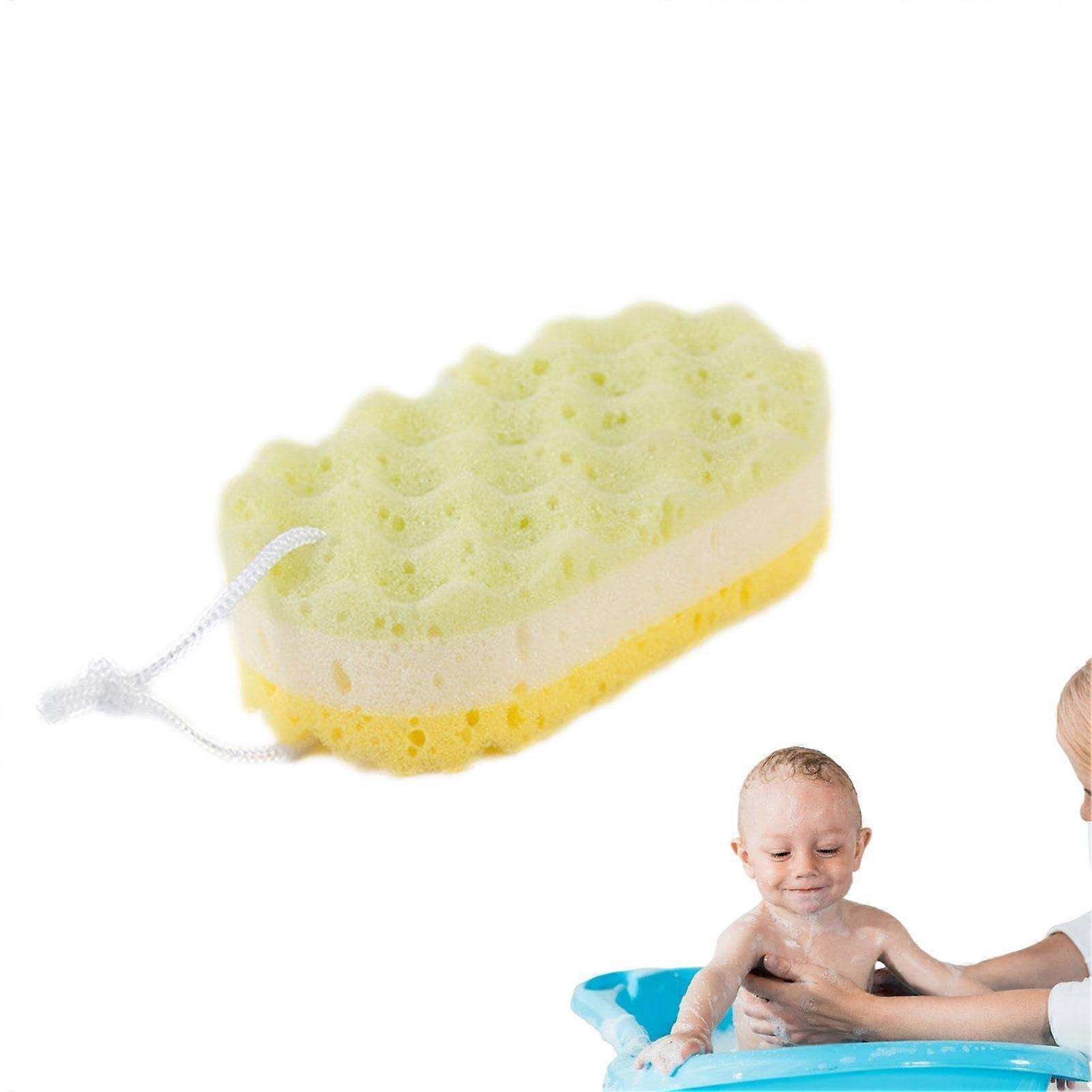 Shower Sponge Ergonomic Gentle Body Foam With Wave Texture Soft Bath Towel Design