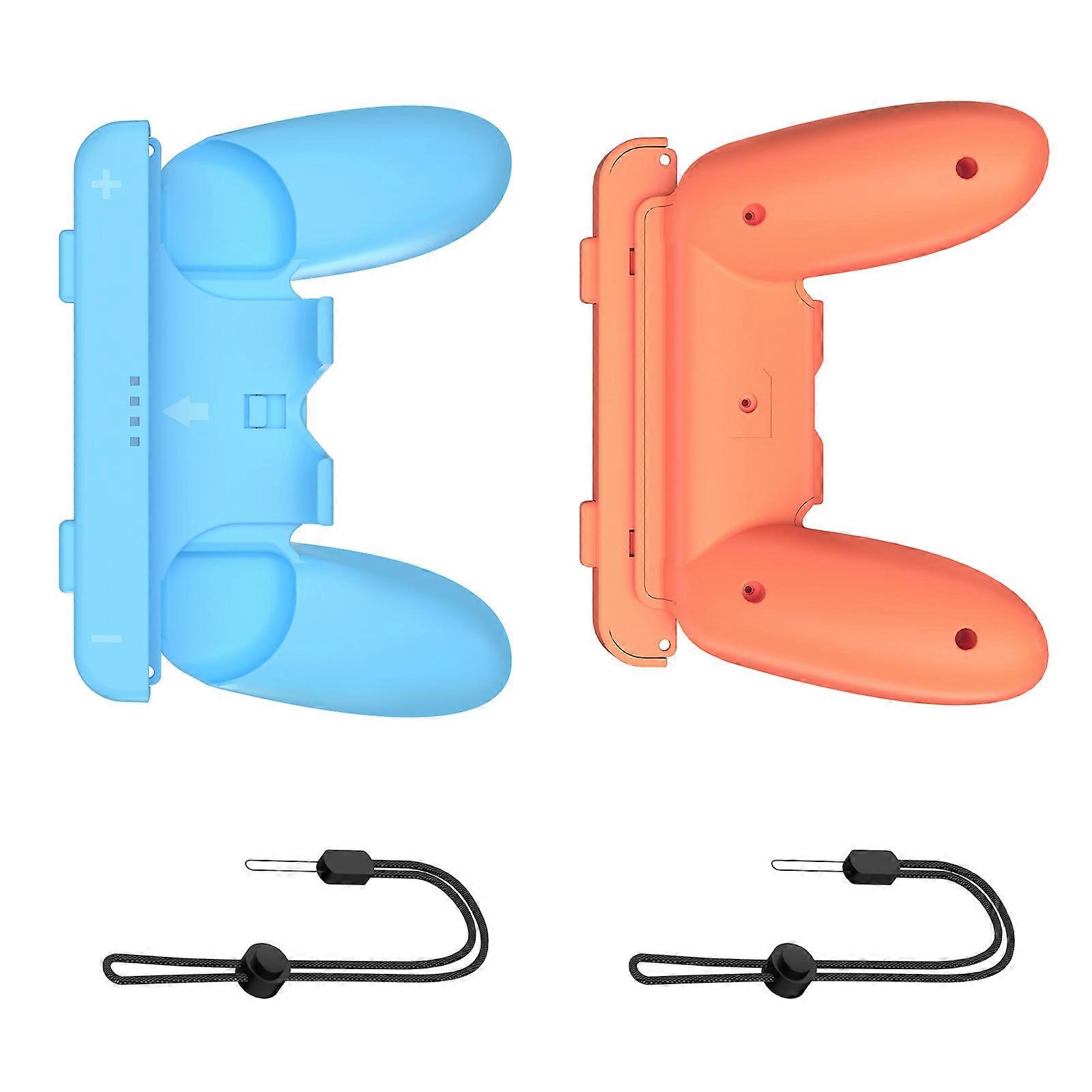 Detachable Gamepad Grips For NS 2 Split Controller Function Ergonomic Design For Fitness Boxing Game  Orange and blue