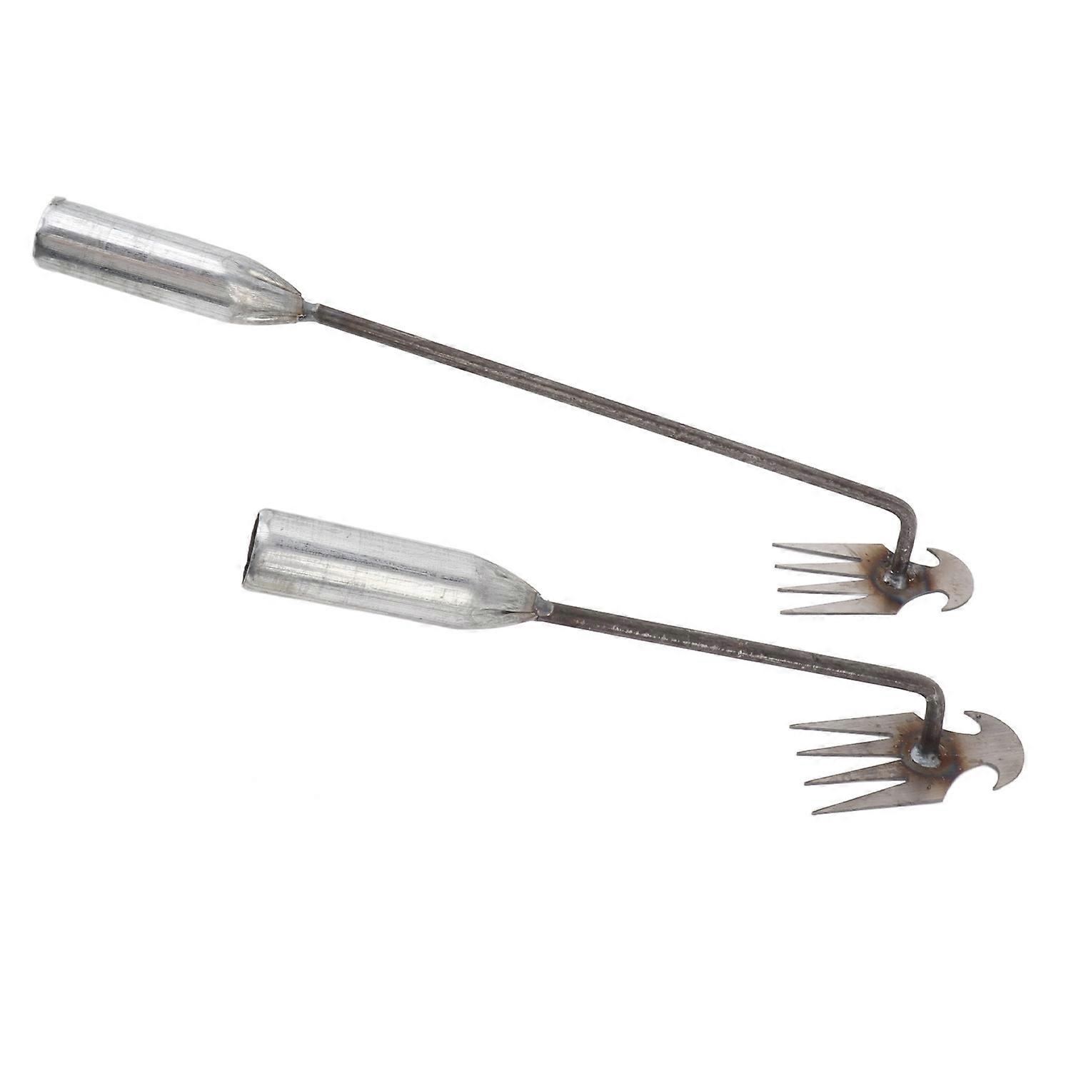 2Pcs Weeding Artifact Uprooting Weeding Tool 4 Teeth Dual Purpose Weeder Weed Puller Manual Househol