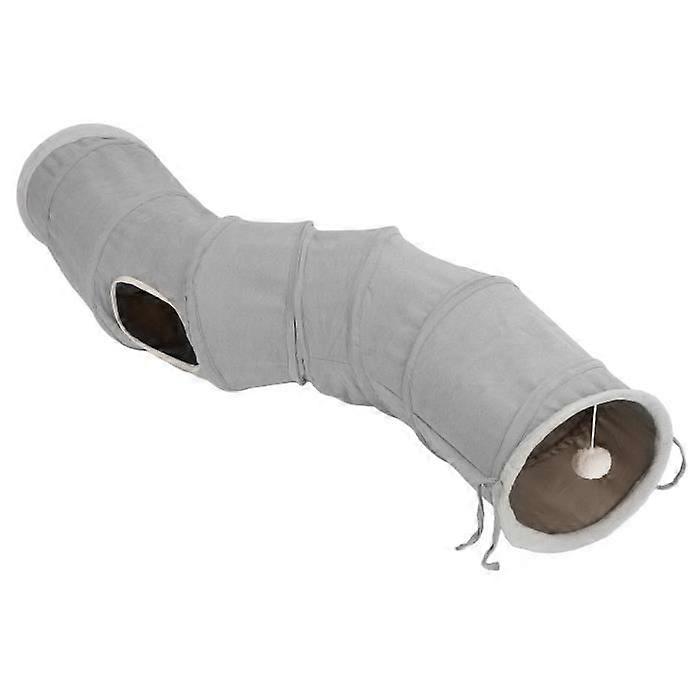 Cikonielf Foldable Cat Tunnel Collapsible Cat Tunnel S-Shaped Cat Play Tube Toy with Hanging Ball for