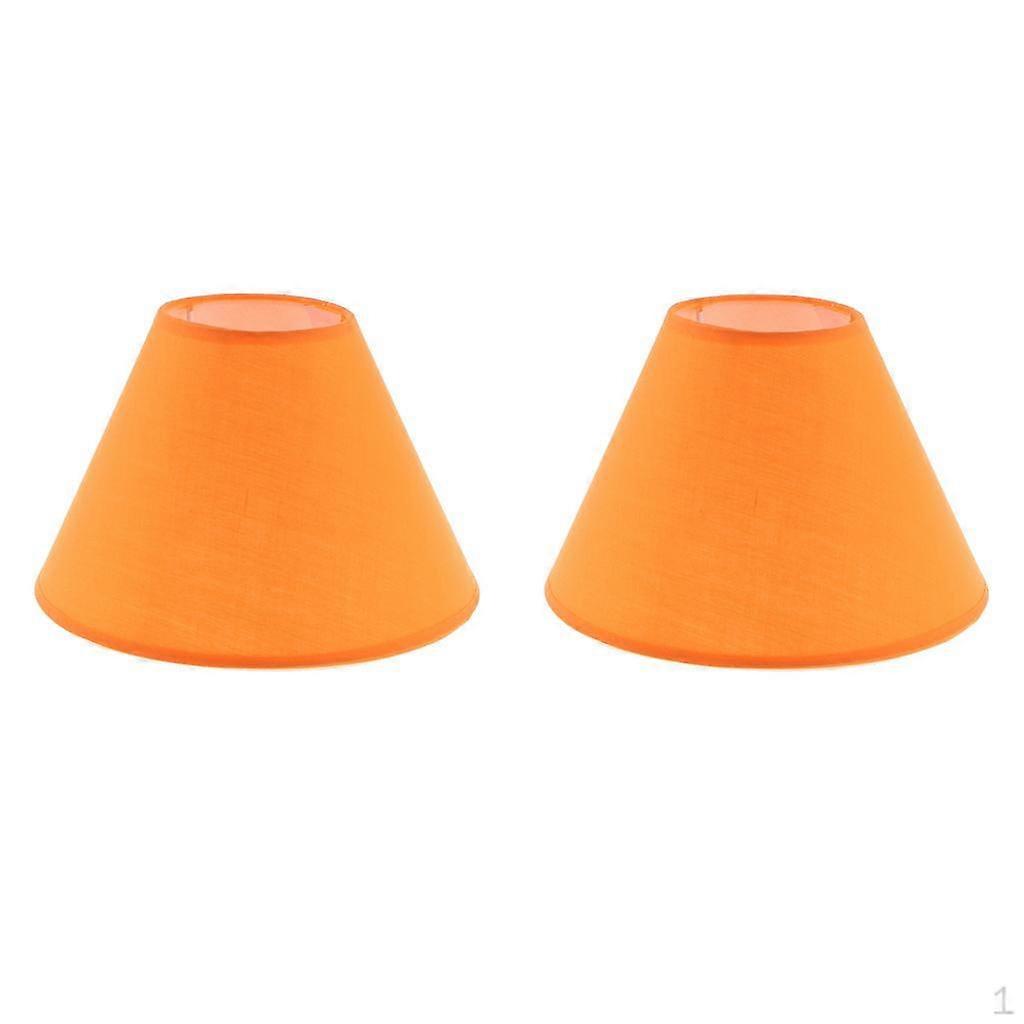 2x Table Lamp Shade Lampshade Bedside Desk Lighting Fixture - Orange, as described