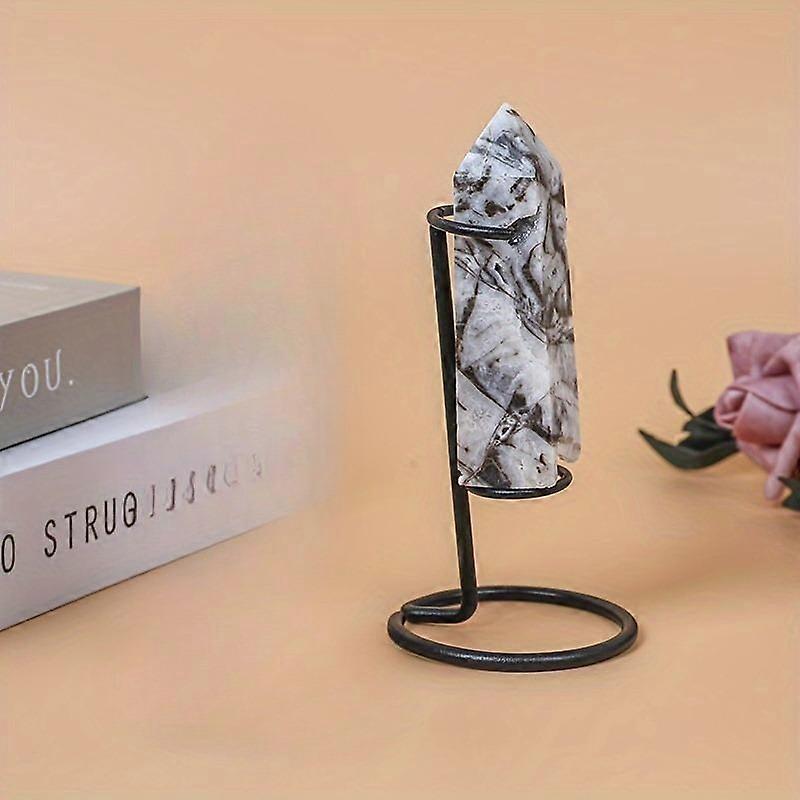 Classic Pedestal Stand for Crystal Column Display, Religious Theme Boho Base Holder for Energy Stone Hexagonal Pillars, Home Decor Accessory