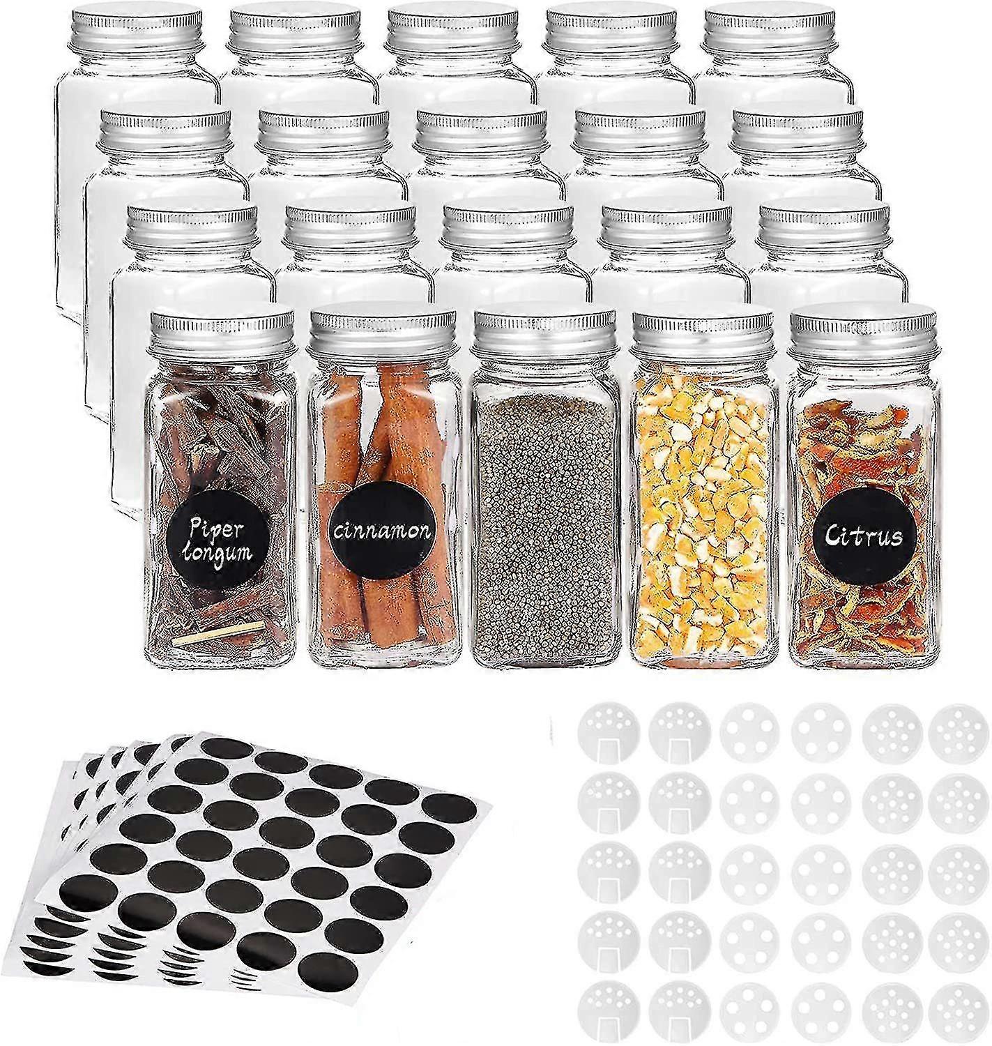 Square Spice Jar Kitchen Spice Container With Lid Glass Spice Jar