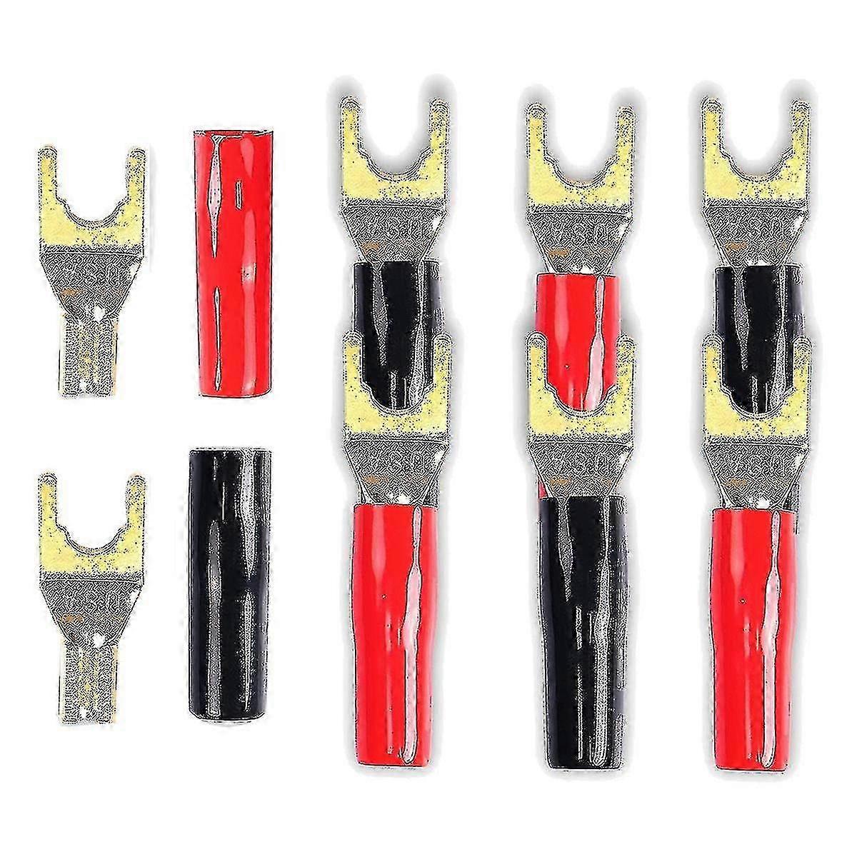 Y Plug Connector For Speaker Wire,8 Pcs Y Plug 45 Degree Plated U Fork Plug 2025