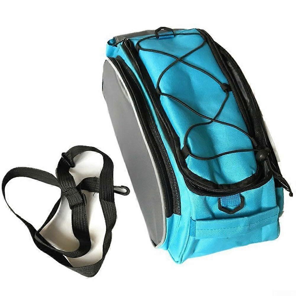 Electric Bike Rear Trunk Bag Waterproof with Reflective Strip, Large Capacity, Handle and Shoulder Strap, Blue