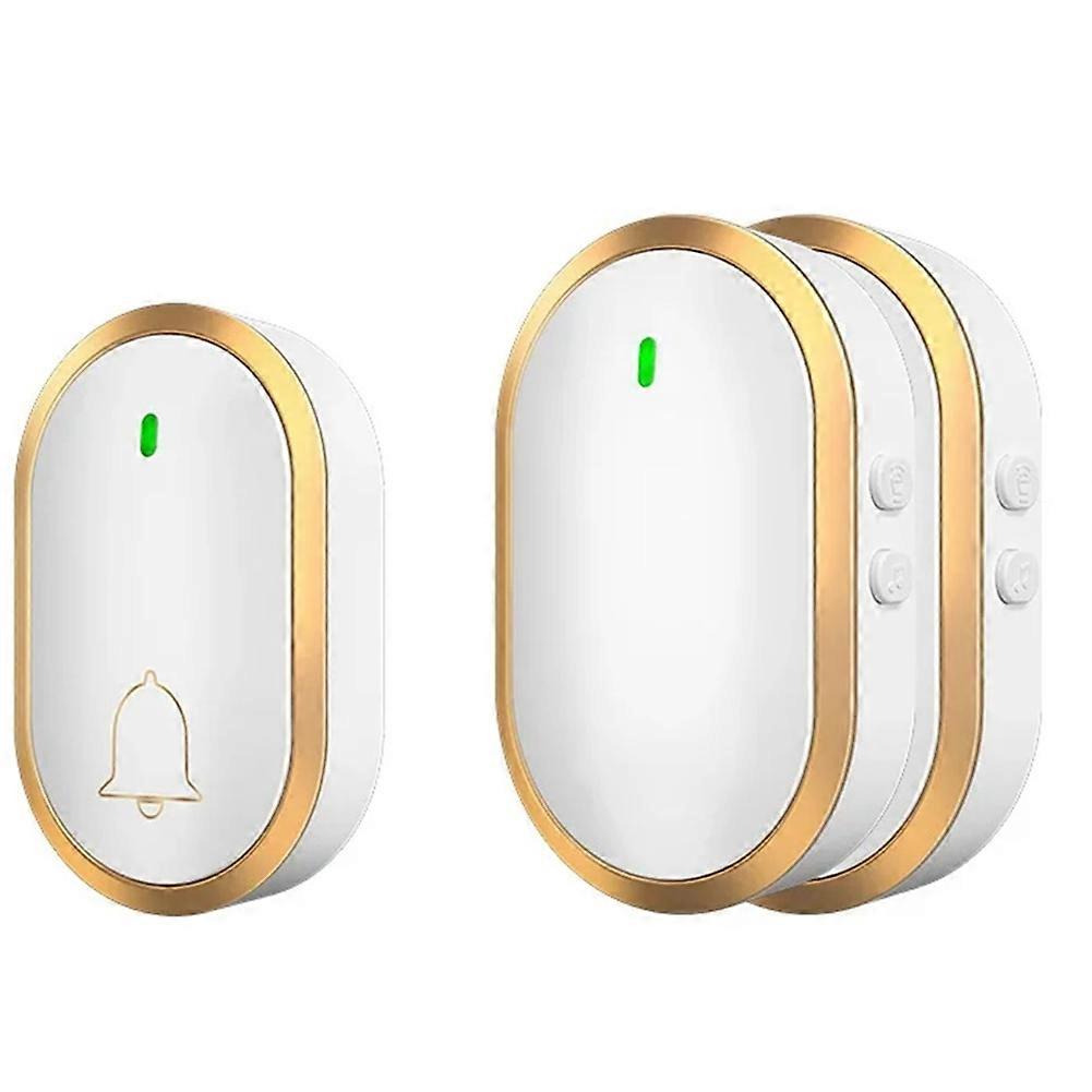 1 Button 2 Receiver Wireless Waterproof Doorbell Range Intelligent DoorBell Chime for Home Door Bell Camera US Plug