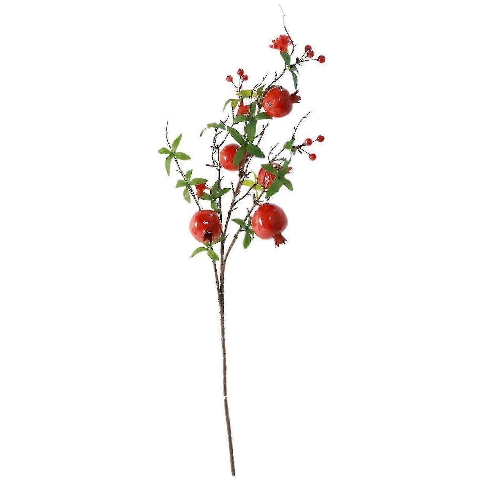 Faux Pomegranate Branch with Berries for Elegant Home Accents