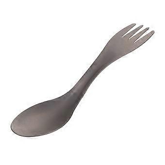 Outdoor Portable Titanium Alloy 2 in 1 Spoon Fork Combo for Picnic Camping Traveling